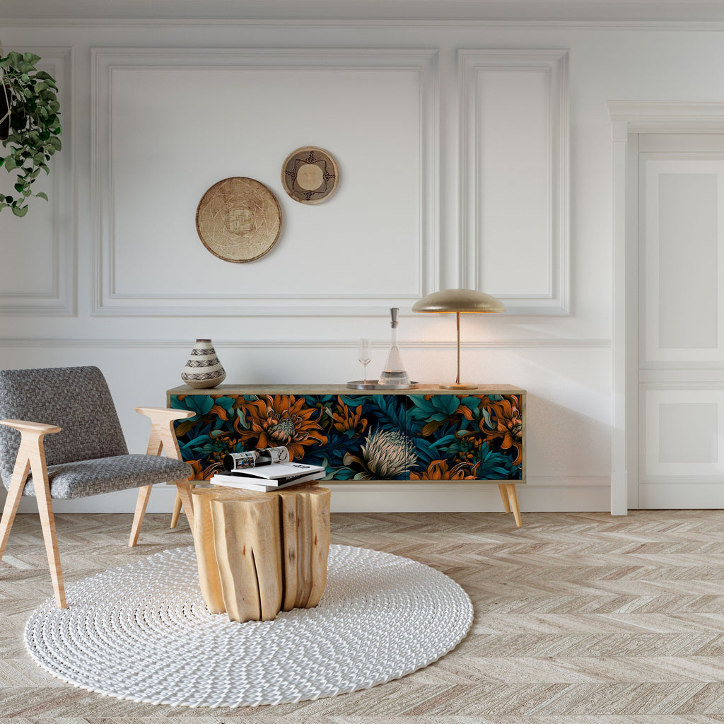 MORNING BLOOM TV-Lowboard mit 3 Türen in Eiche-Optik