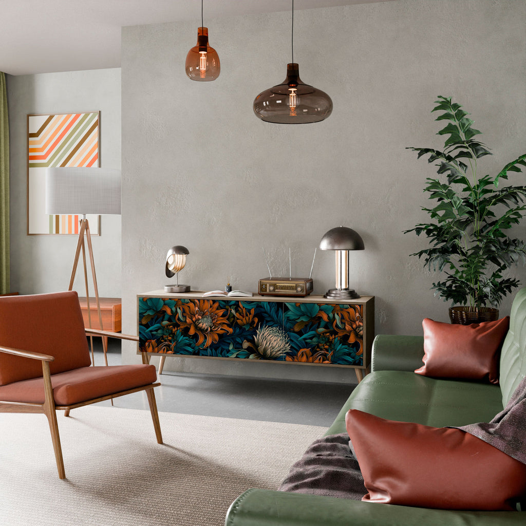 MORNING BLOOM TV-Lowboard mit 3 Türen in Eiche-Optik