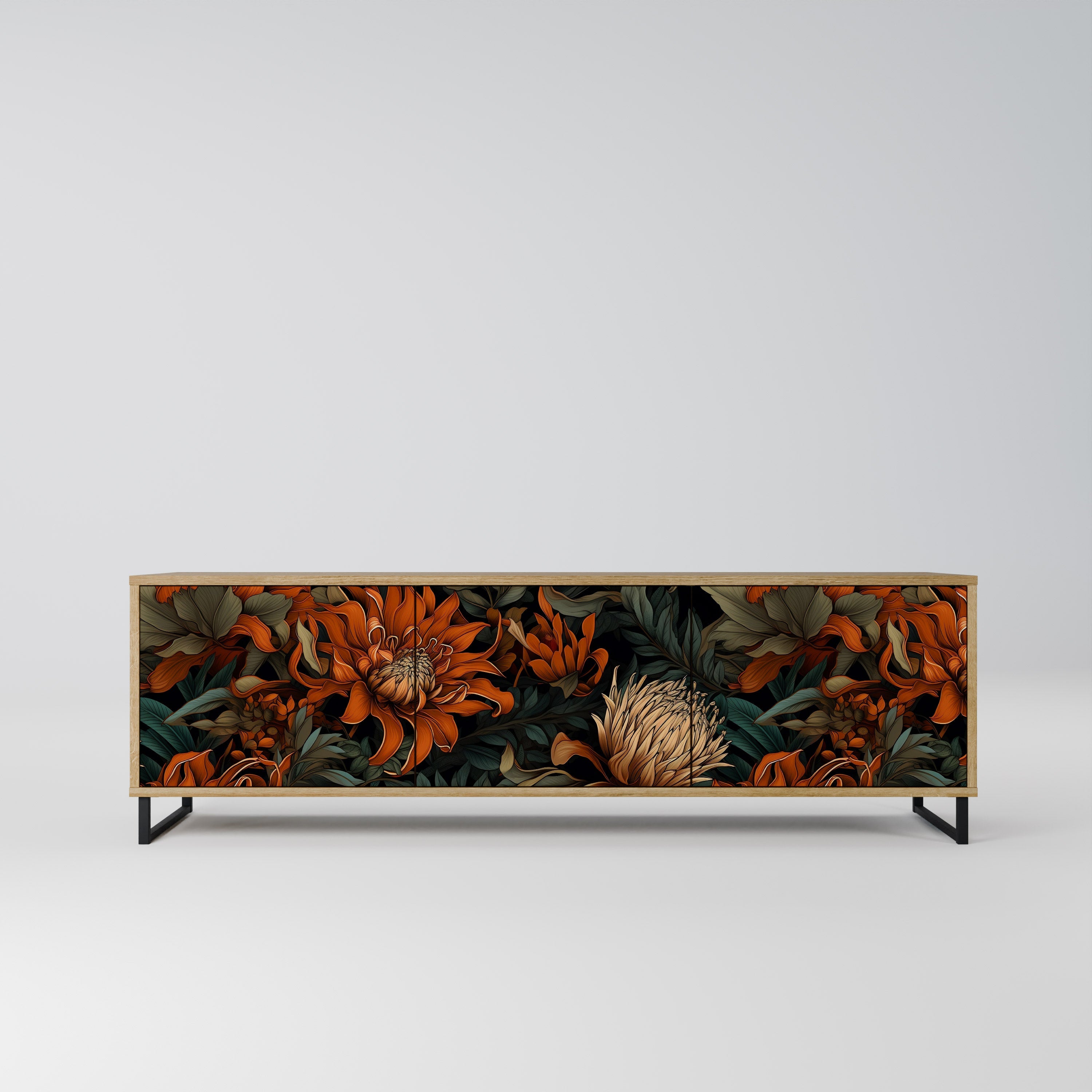 DAWN BLOOM TV-Lowboard mit 3 Türen in Eiche-Optik