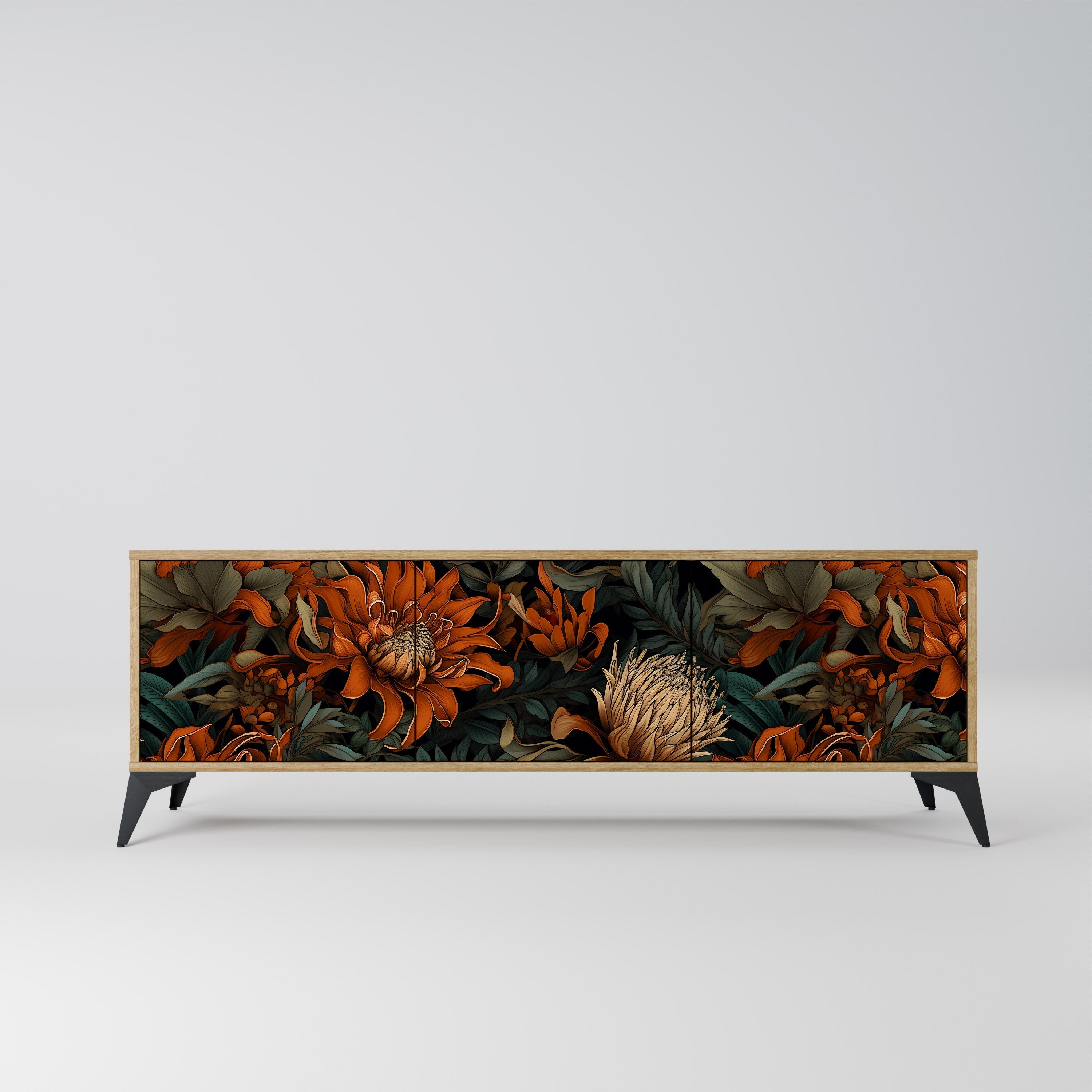 DAWN BLOOM TV-Lowboard mit 3 Türen in Eiche-Optik