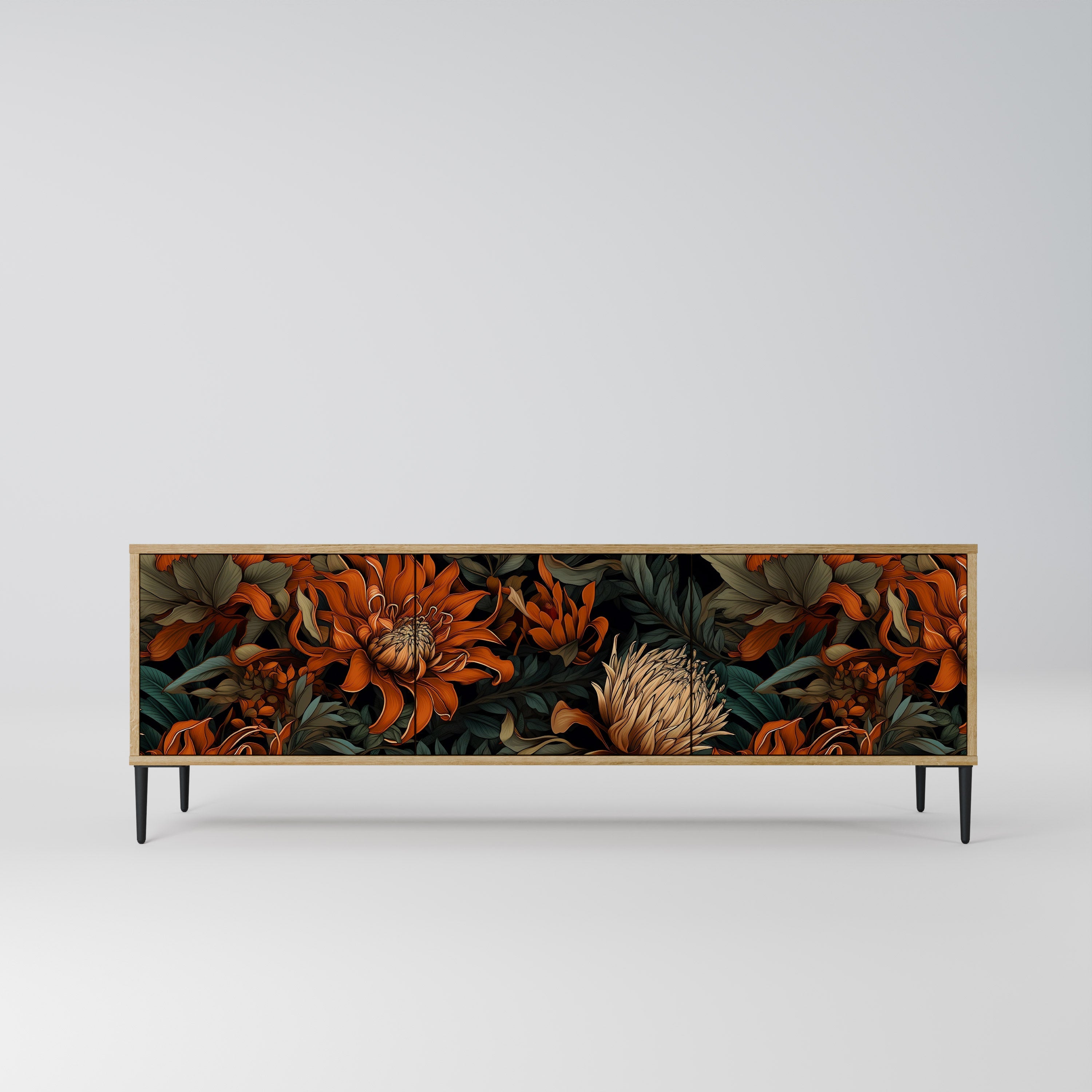 DAWN BLOOM TV-Lowboard mit 3 Türen in Eiche-Optik