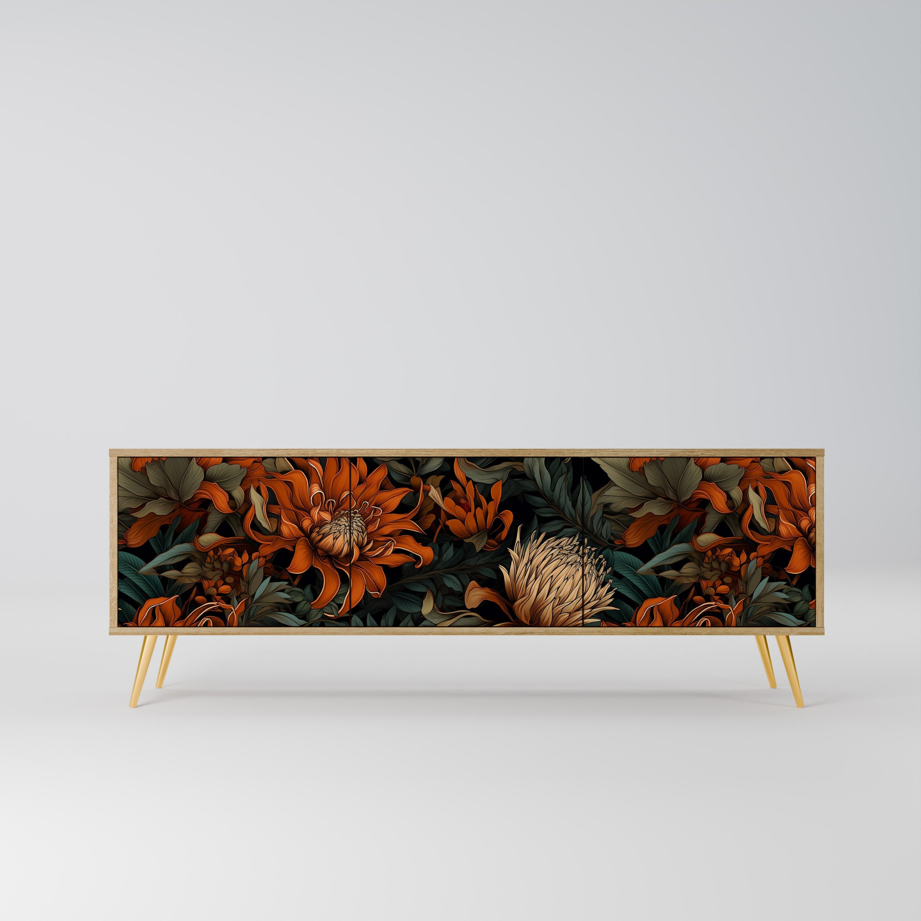 DAWN BLOOM TV-Lowboard mit 3 Türen in Eiche-Optik