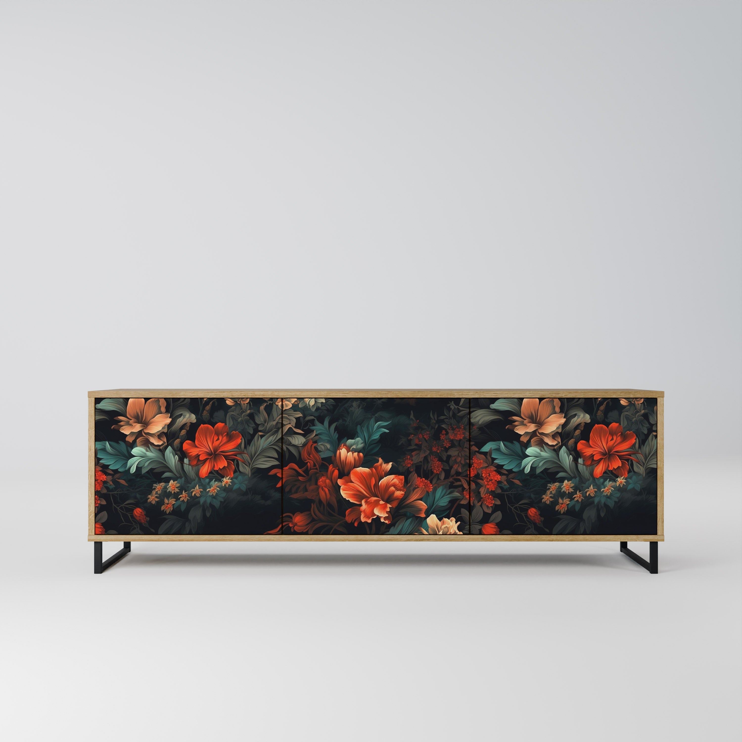 IMAGINARY BLOSSOM TV-Lowboard mit 3 Türen in Eiche-Optik