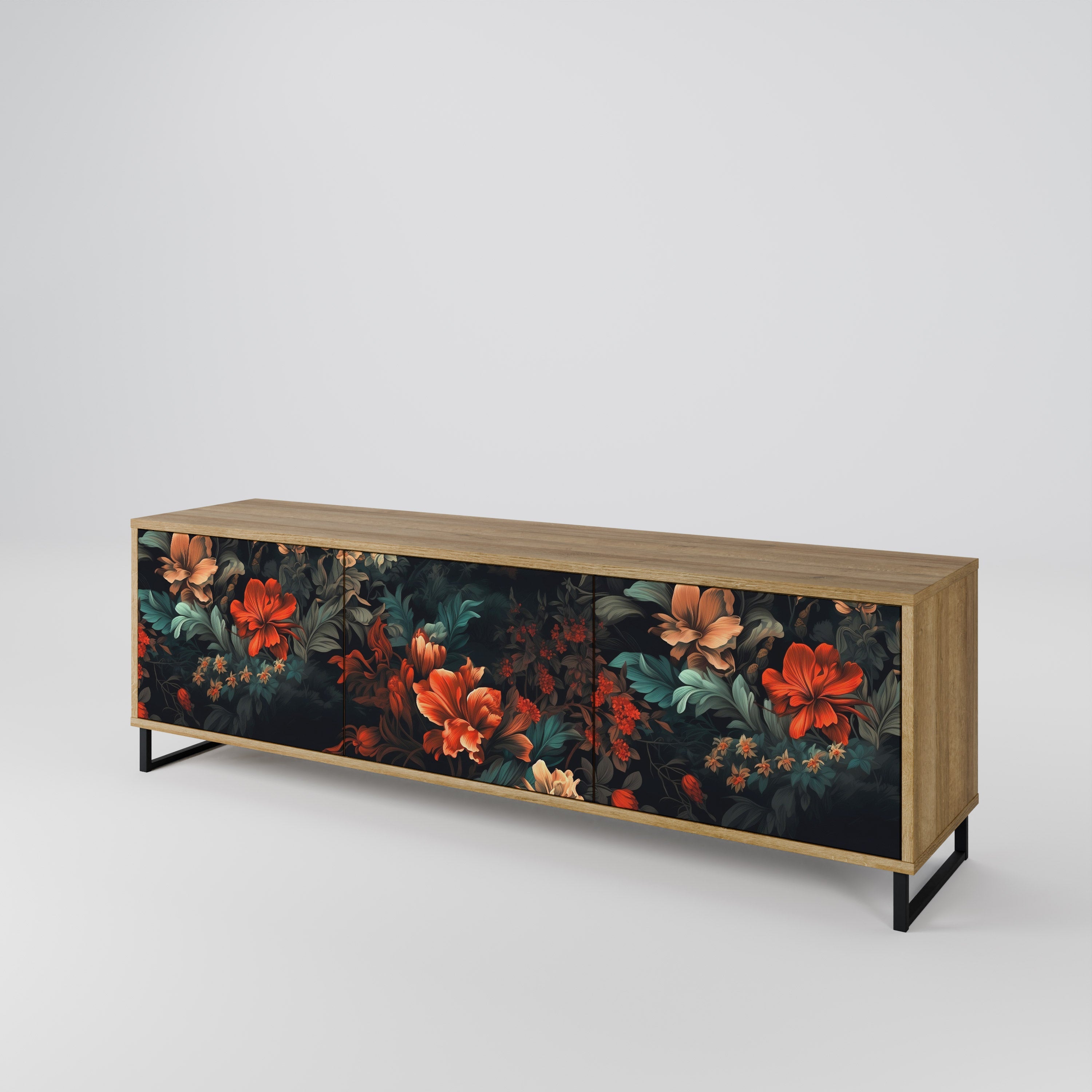 IMAGINARY BLOSSOM TV-Lowboard mit 3 Türen in Eiche-Optik