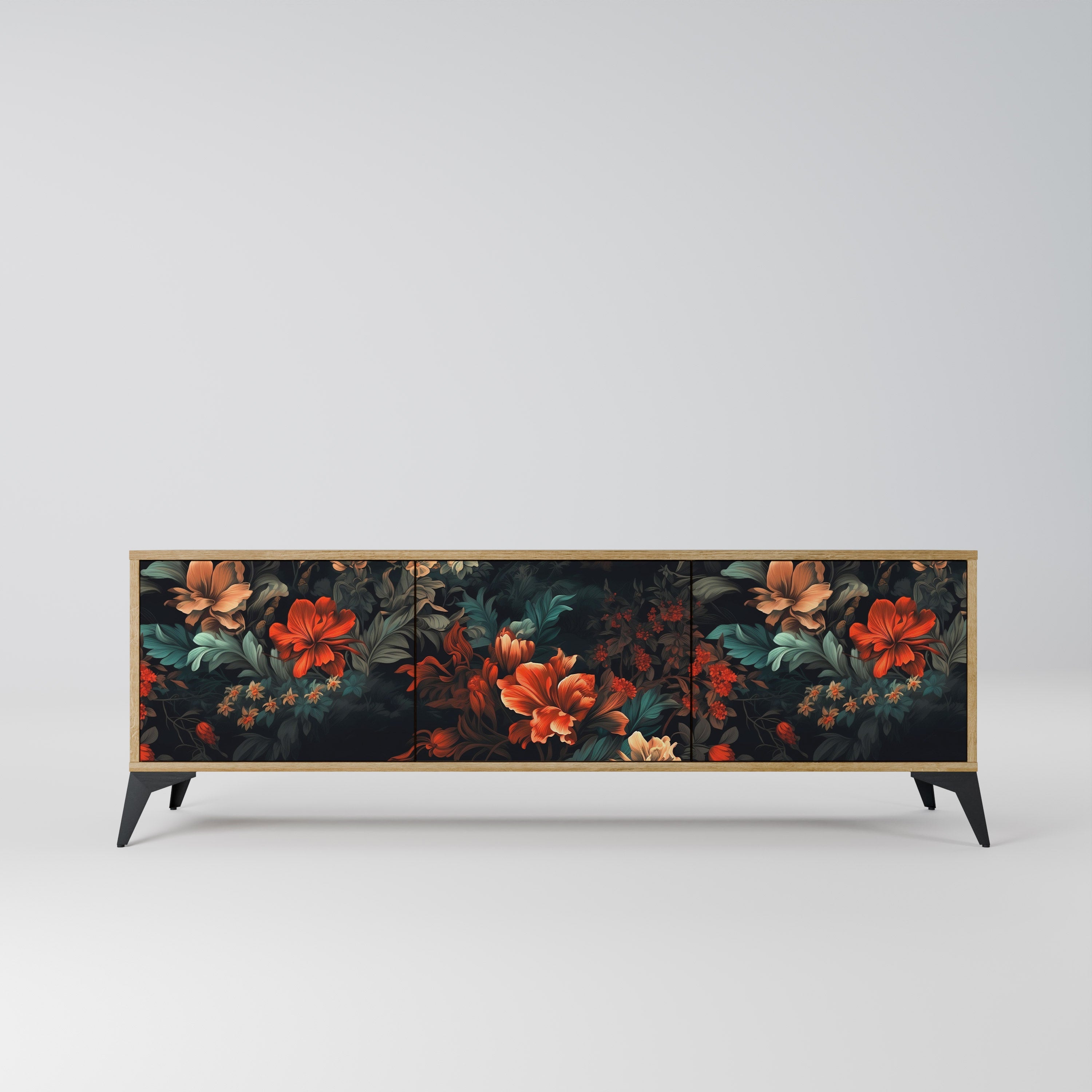 IMAGINARY BLOSSOM TV-Lowboard mit 3 Türen in Eiche-Optik