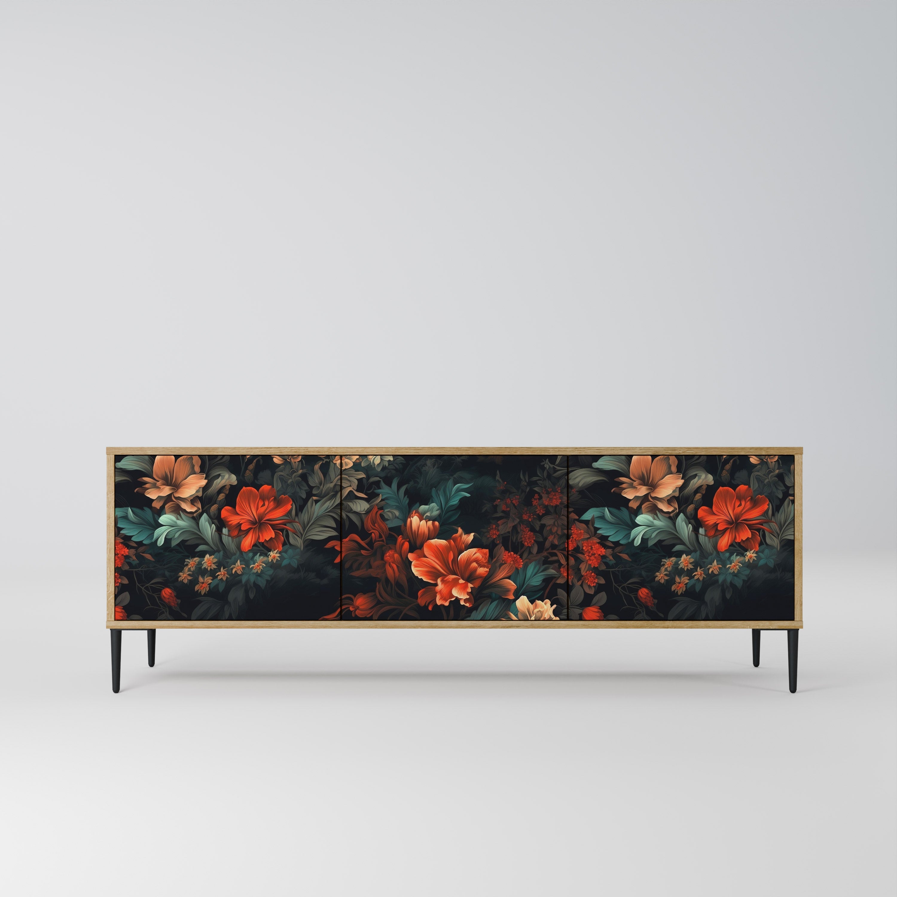 IMAGINARY BLOSSOM TV-Lowboard mit 3 Türen in Eiche-Optik