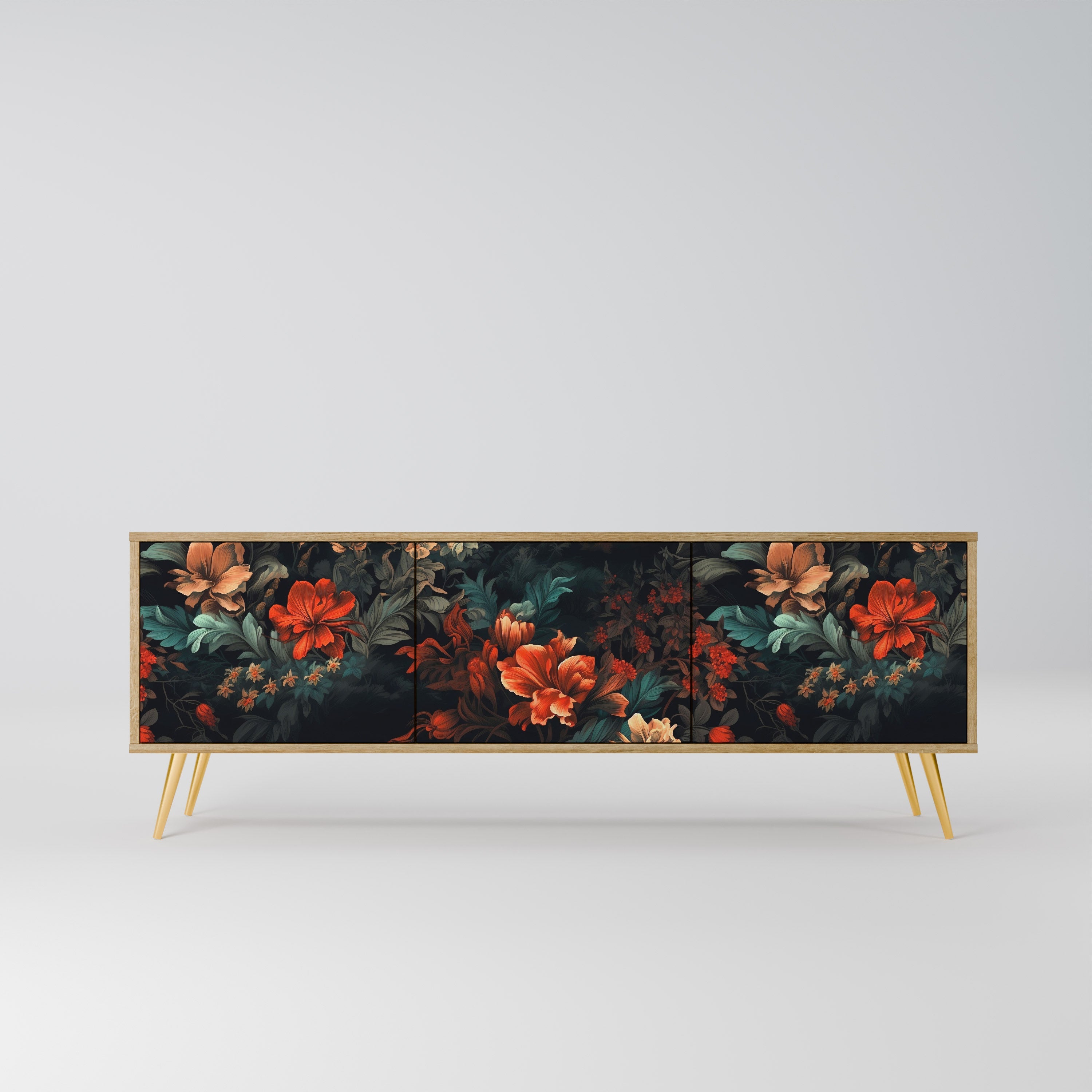 IMAGINARY BLOSSOM TV-Lowboard mit 3 Türen in Eiche-Optik