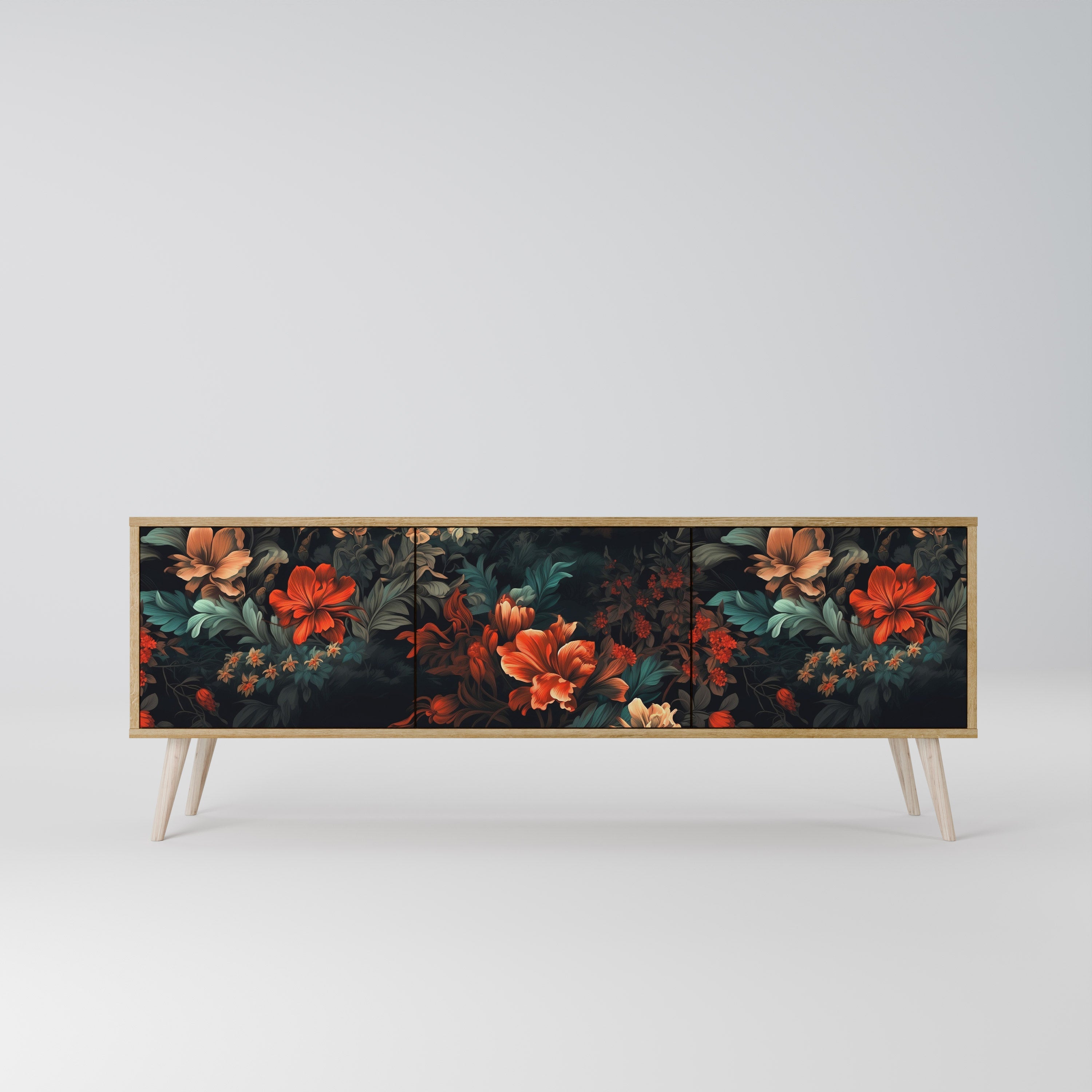 IMAGINARY BLOSSOM TV-Lowboard mit 3 Türen in Eiche-Optik