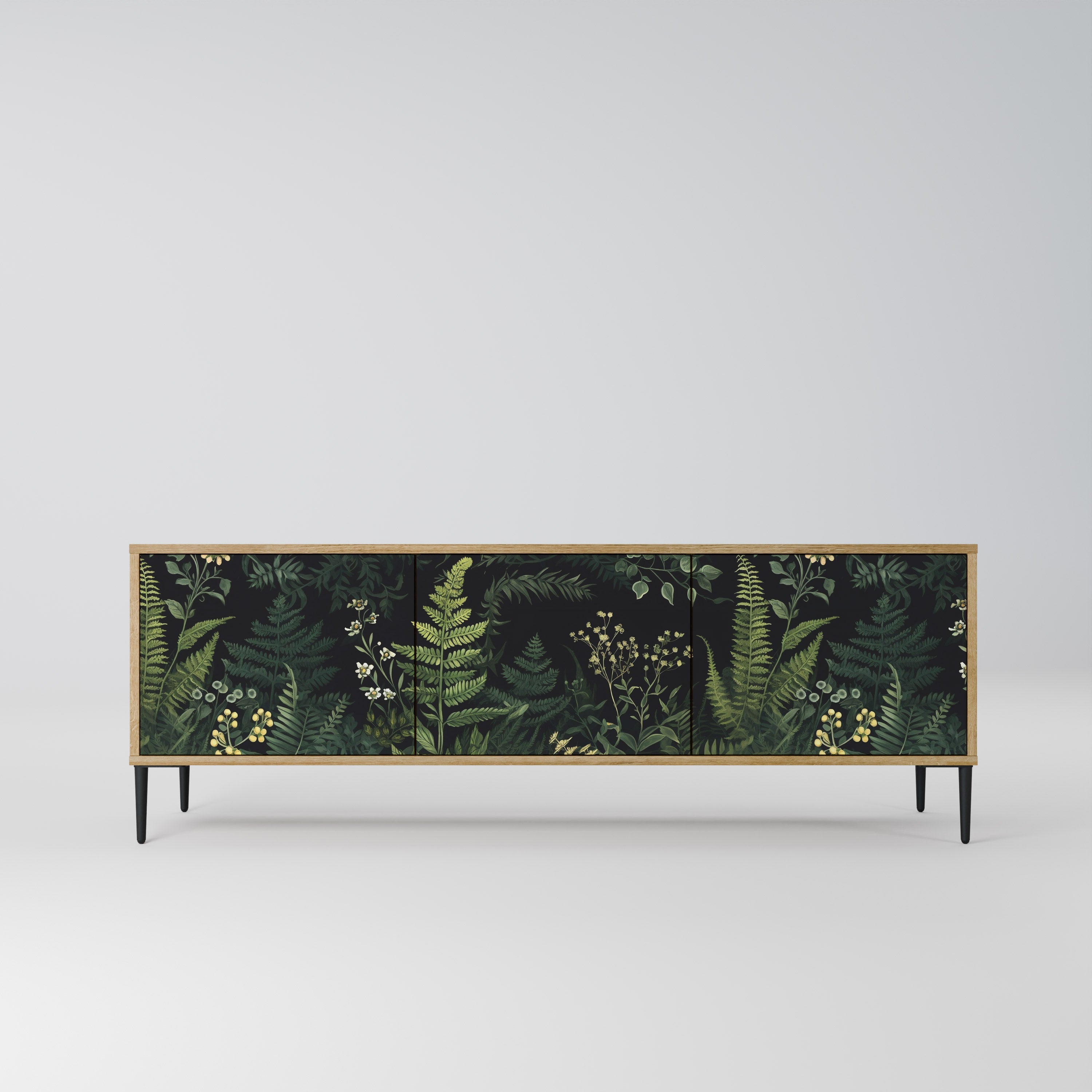 FERN FLOWERS TV-Lowboard mit 3 Türen in Eiche-Optik