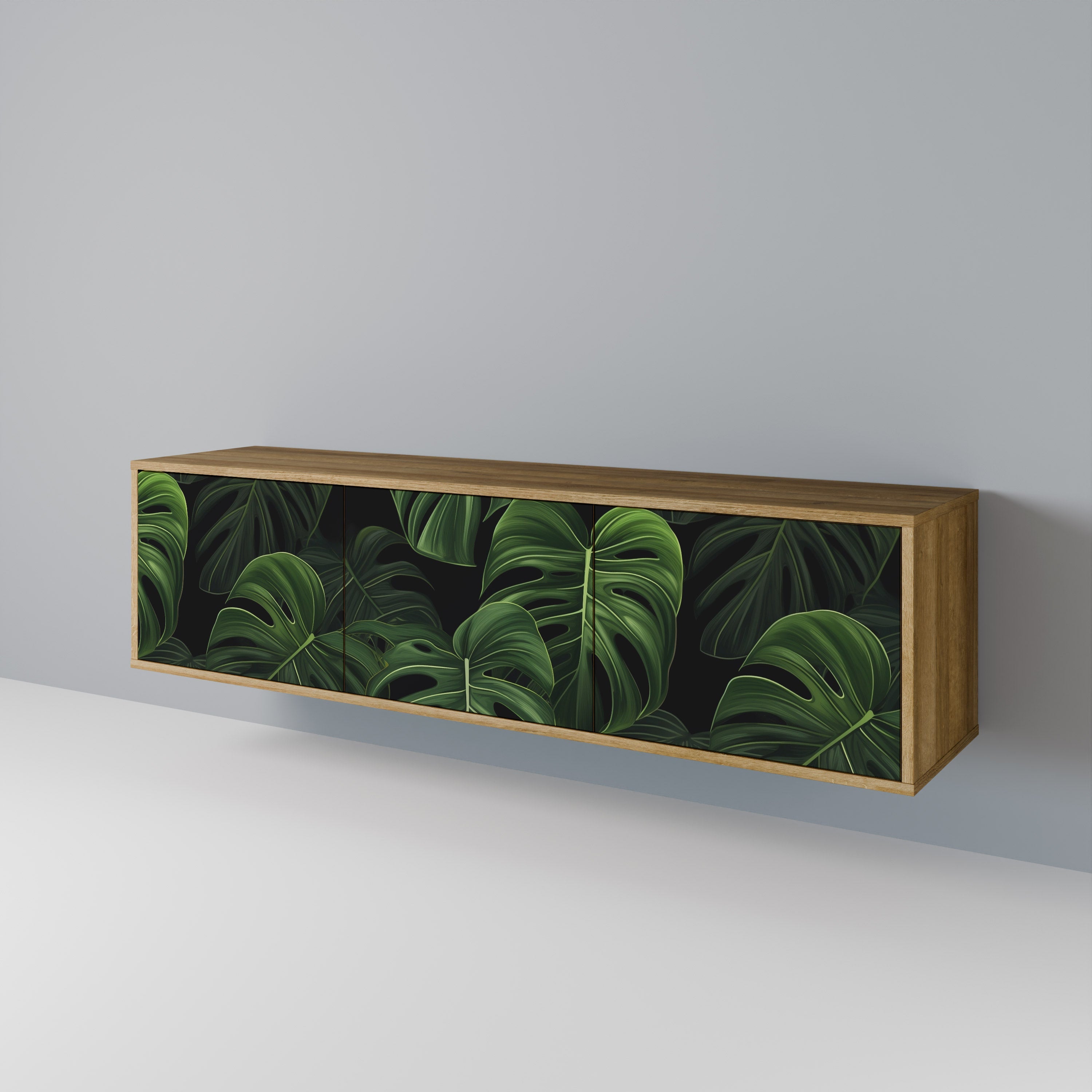 INFINITE MONSTERA TV-Lowboard mit 3 Türen in Eiche-Optik