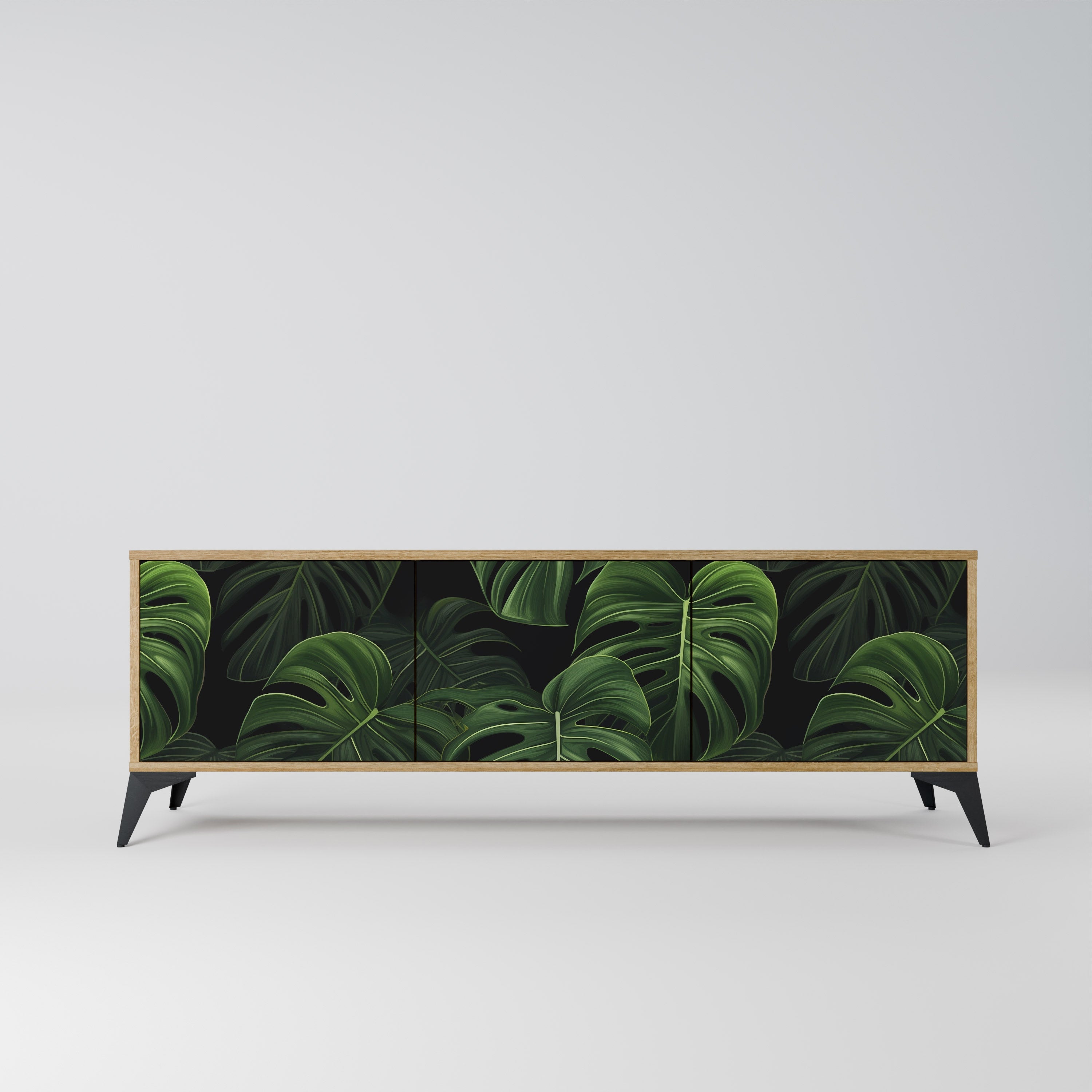 INFINITE MONSTERA TV-Lowboard mit 3 Türen in Eiche-Optik