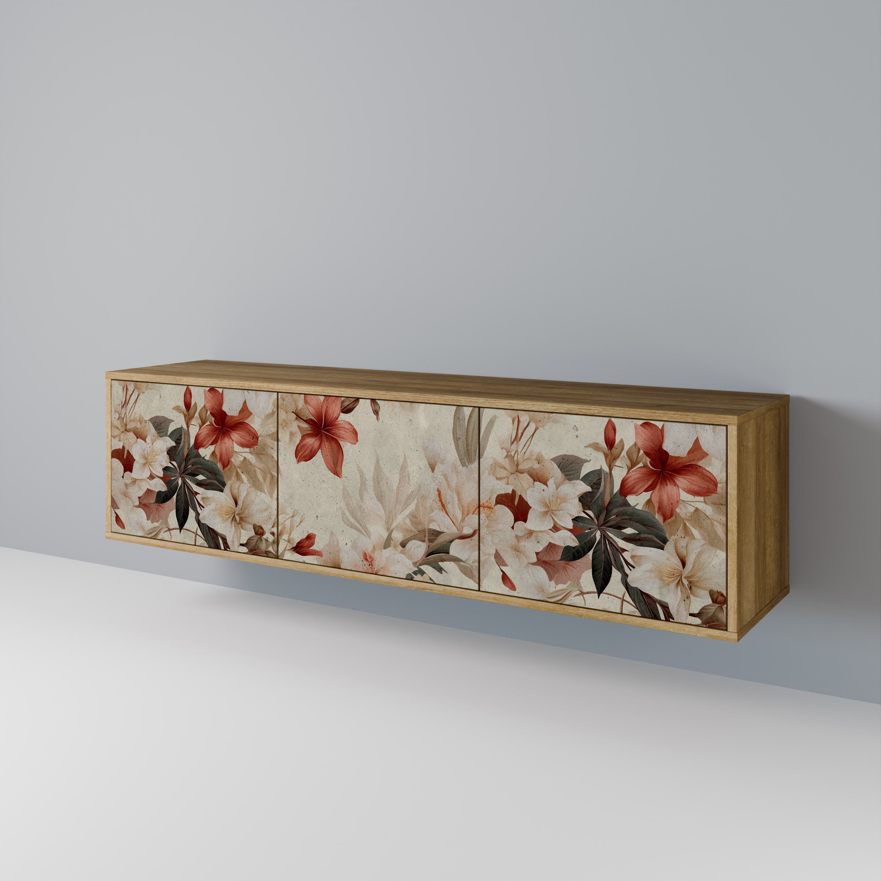 PETAL HARMONY TV-Lowboard mit 3 Türen in Eiche-Optik