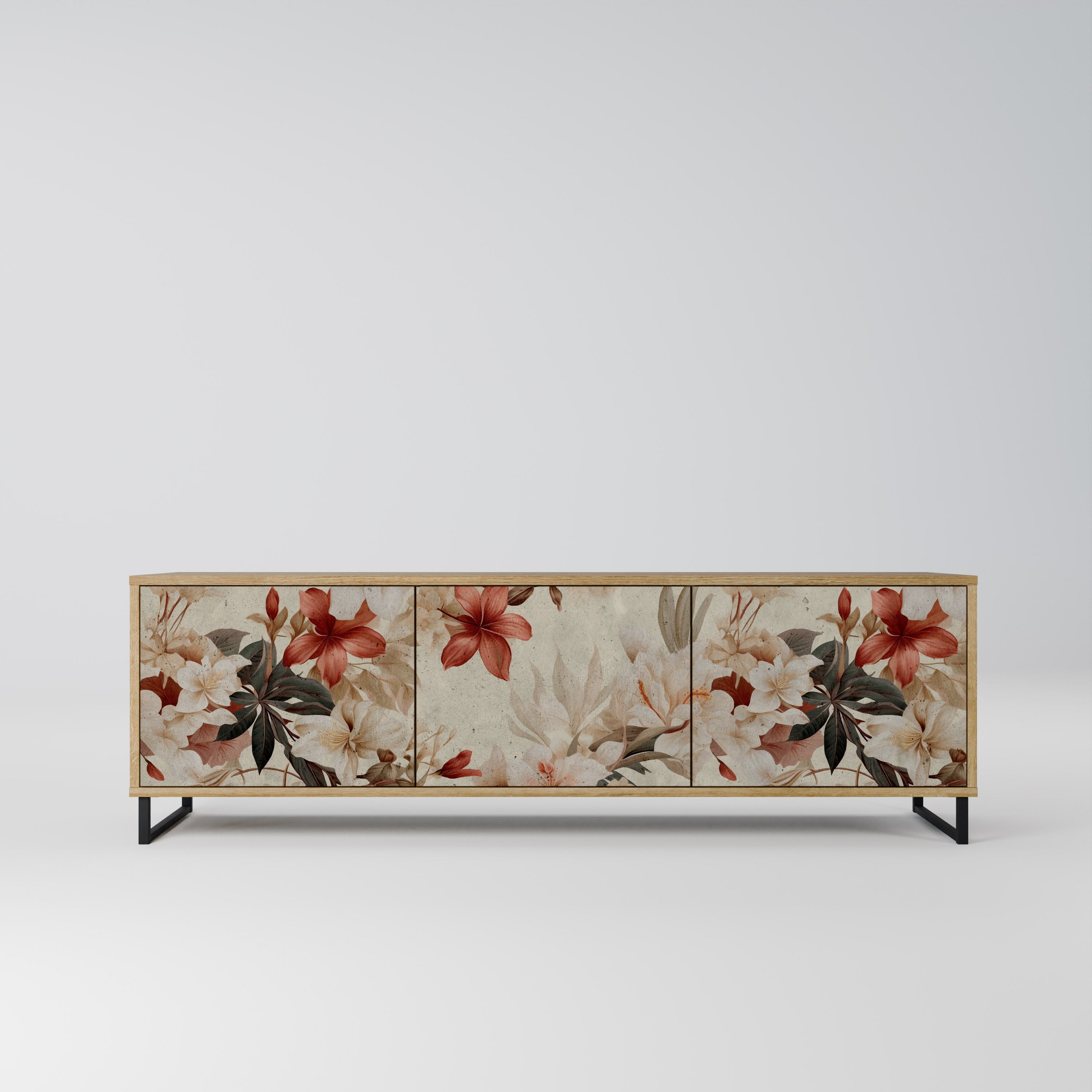 PETAL HARMONY TV-Lowboard mit 3 Türen in Eiche-Optik