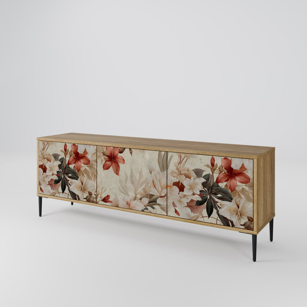 PETAL HARMONY TV-Lowboard mit 3 Türen in Eiche-Optik