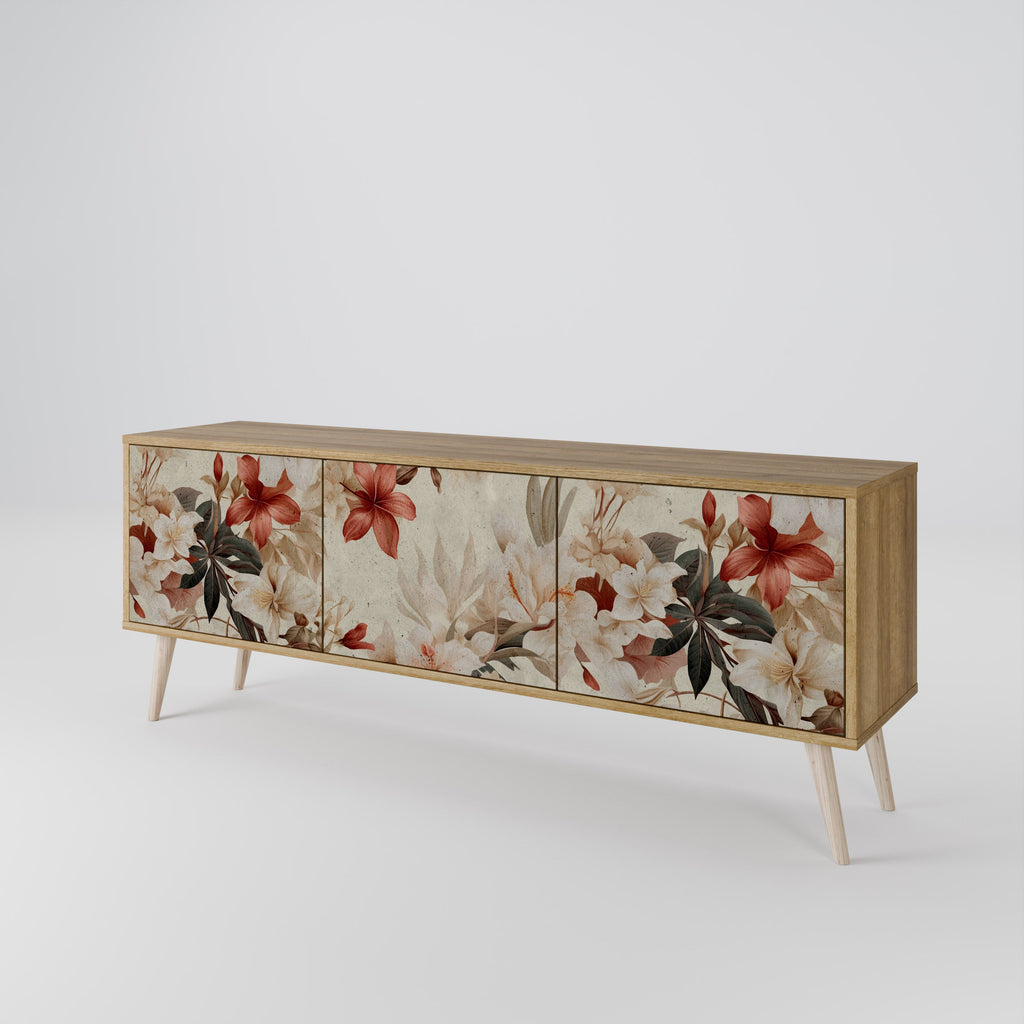 PETAL HARMONY TV-Lowboard mit 3 Türen in Eiche-Optik