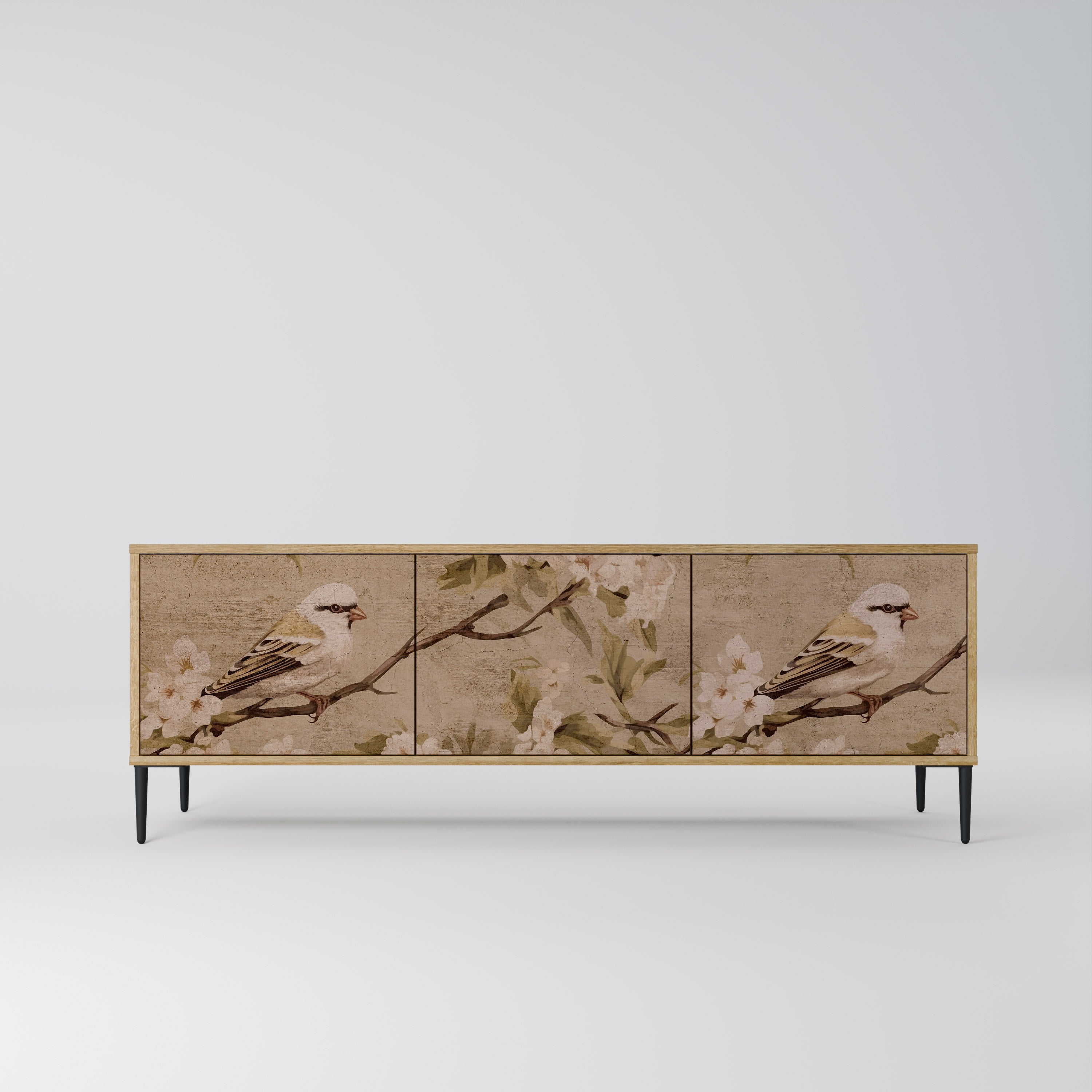 PETAL DISTINGUISH TV-Lowboard mit 3 Türen in Eiche-Optik