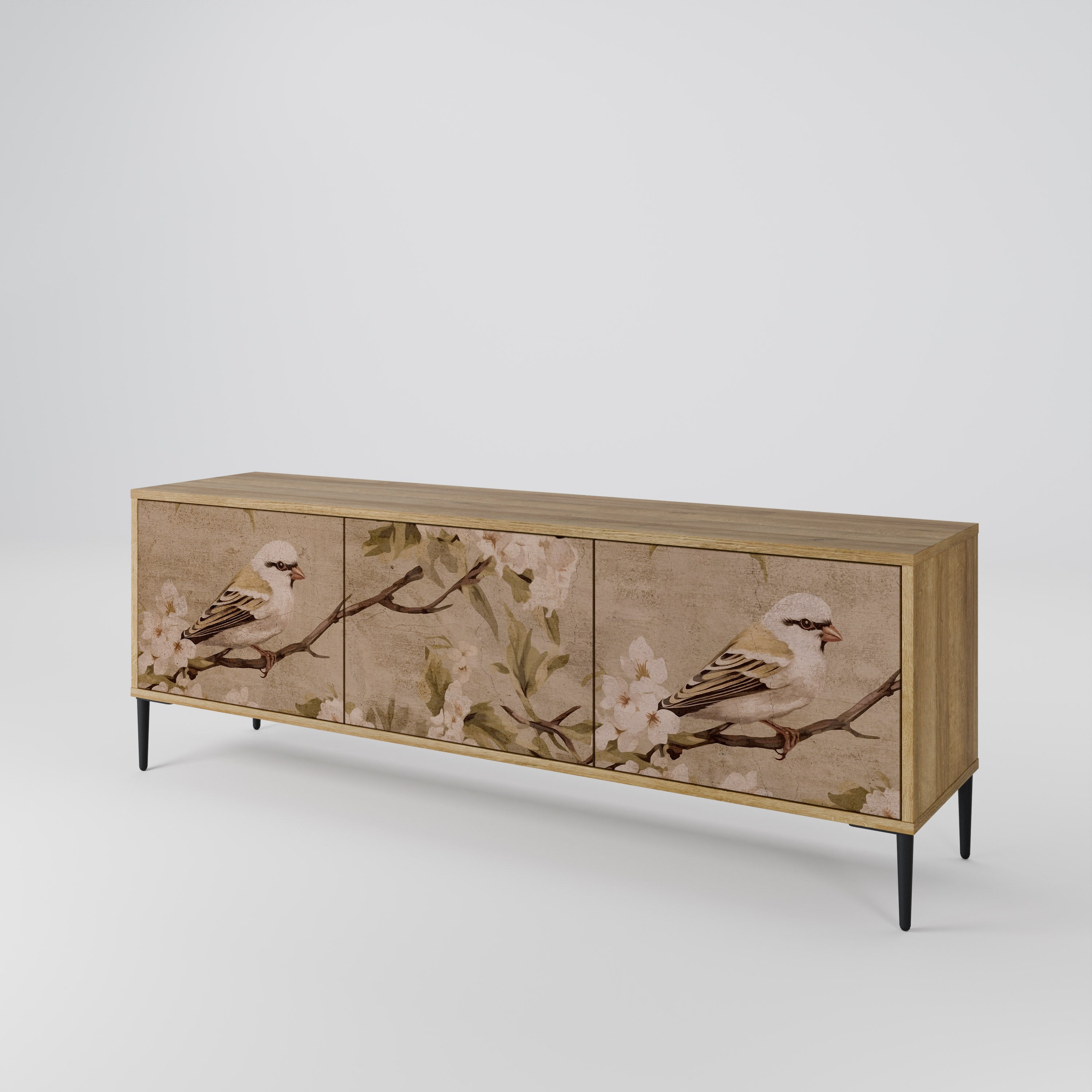 PETAL DISTINGUISH TV-Lowboard mit 3 Türen in Eiche-Optik