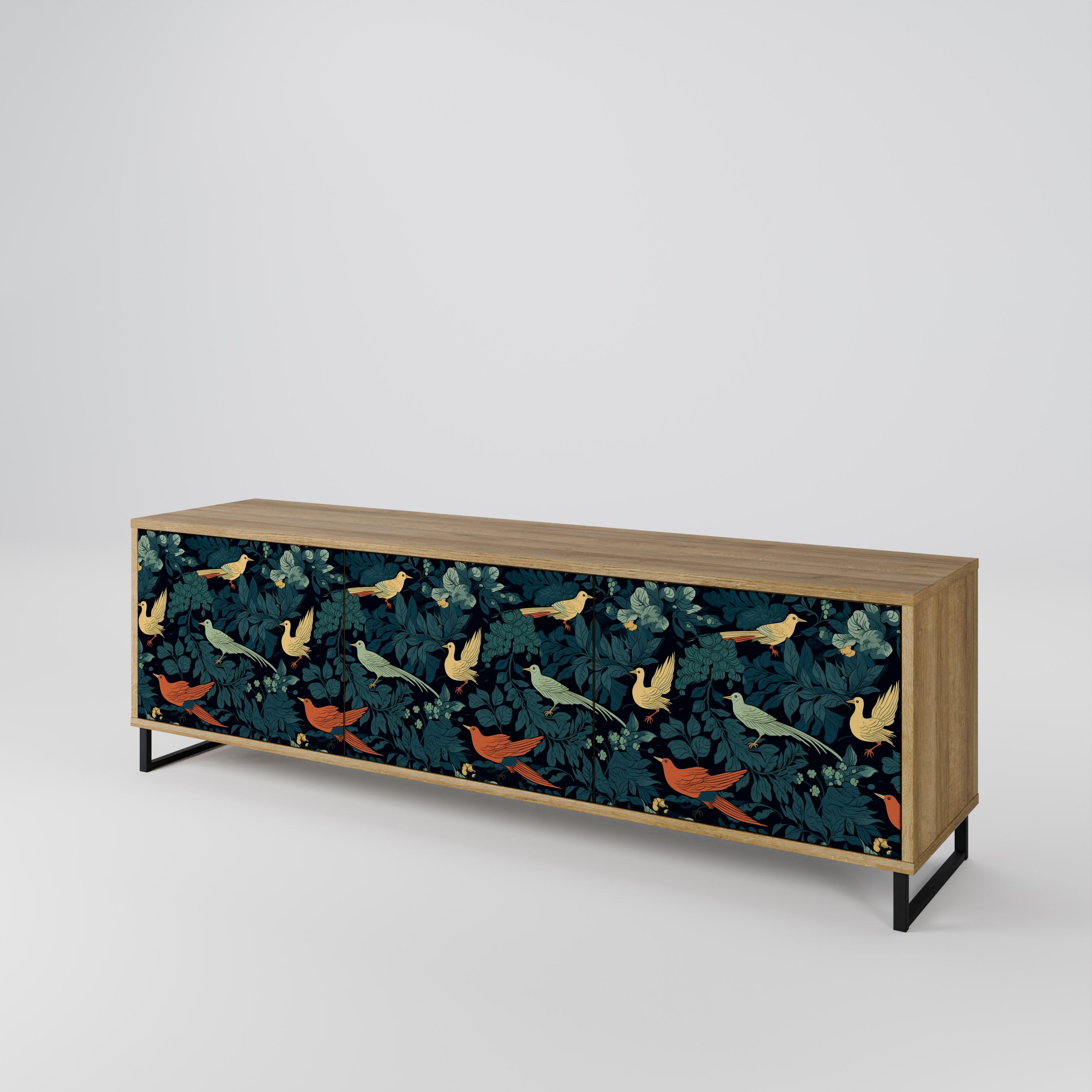 FOWL ORNAMENT 3-Door TV Cabinet