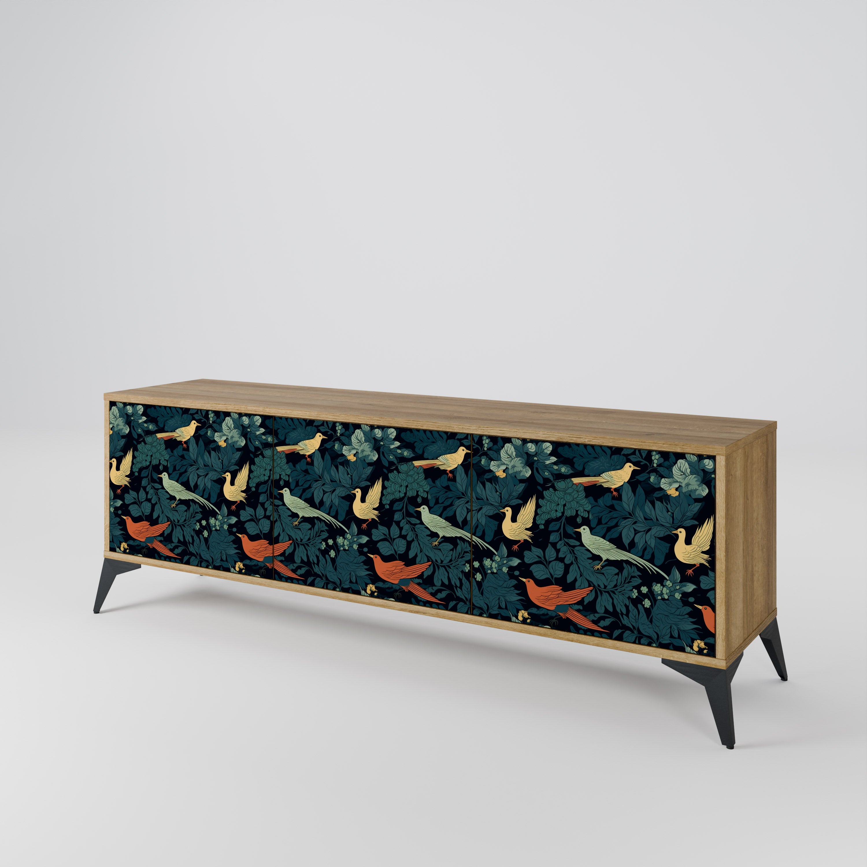 FOWL ORNAMENT 3-Door TV Cabinet