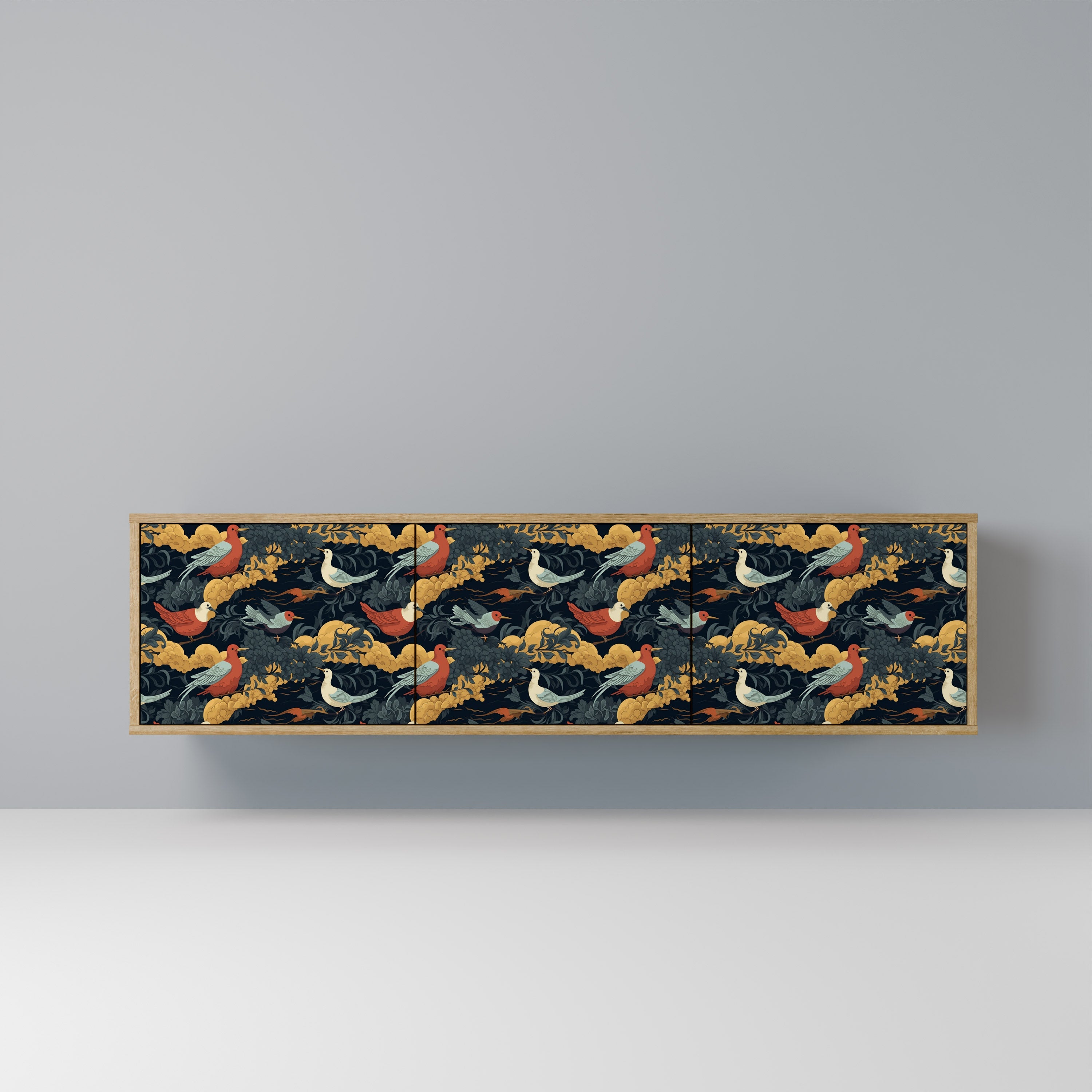 FOWLY DAZE TV-Lowboard mit 3 Türen in Eiche-Optik