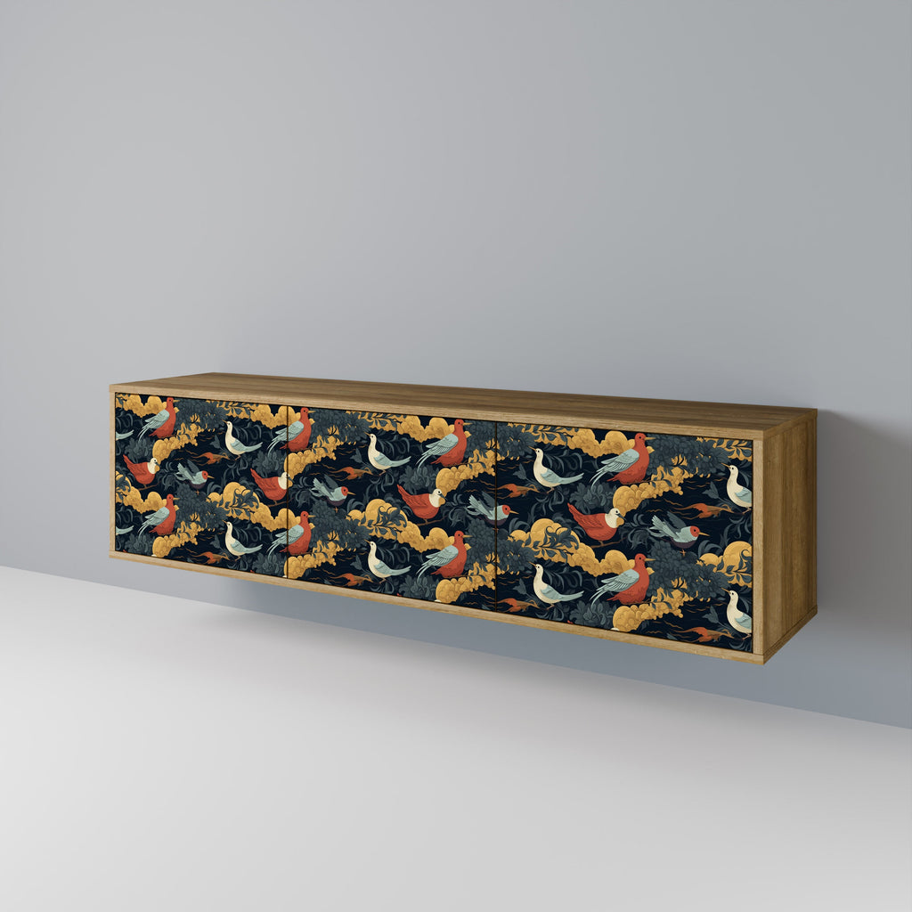 FOWLY DAZE TV-Lowboard mit 3 Türen in Eiche-Optik