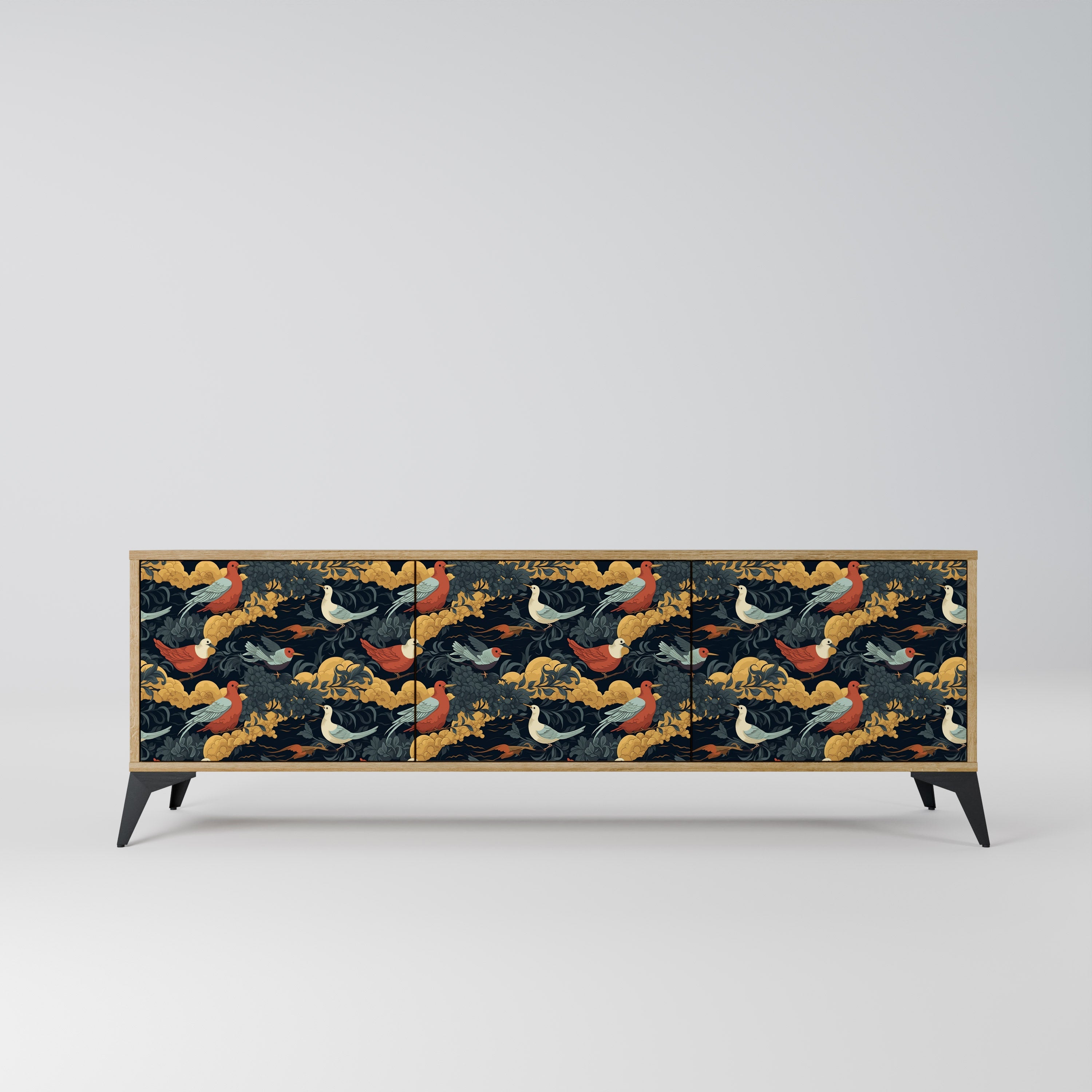 FOWLY DAZE TV-Lowboard mit 3 Türen in Eiche-Optik