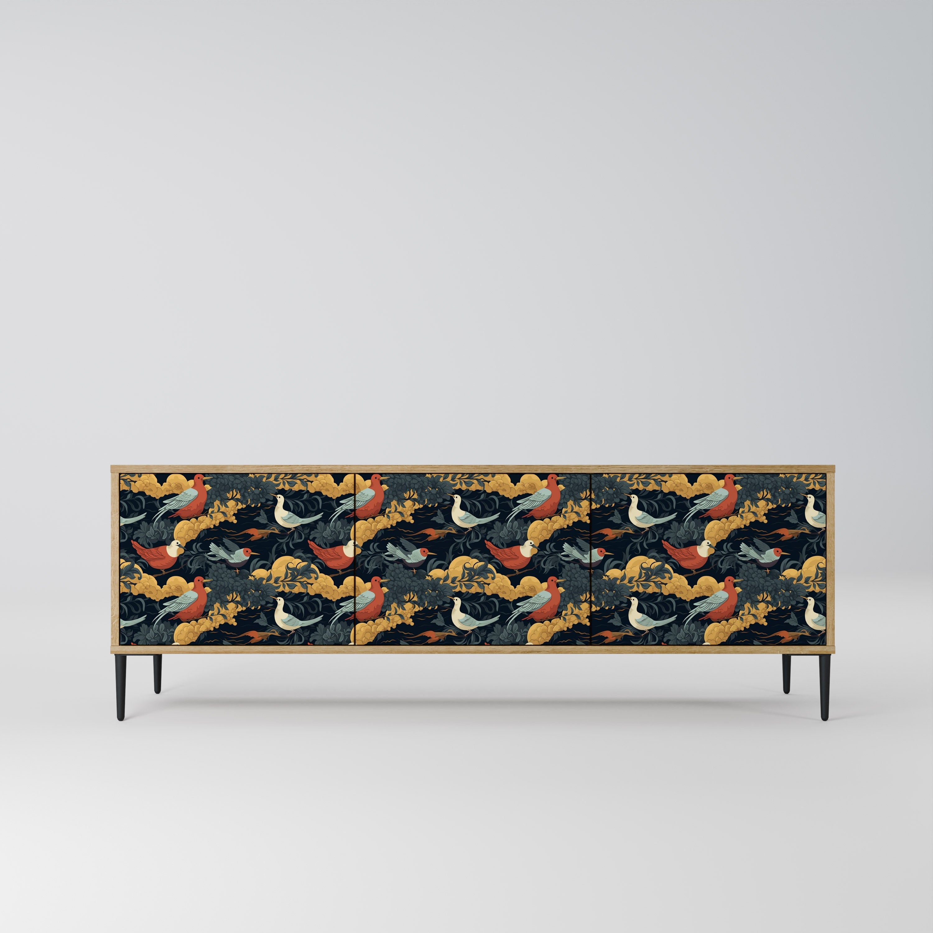 FOWLY DAZE TV-Lowboard mit 3 Türen in Eiche-Optik