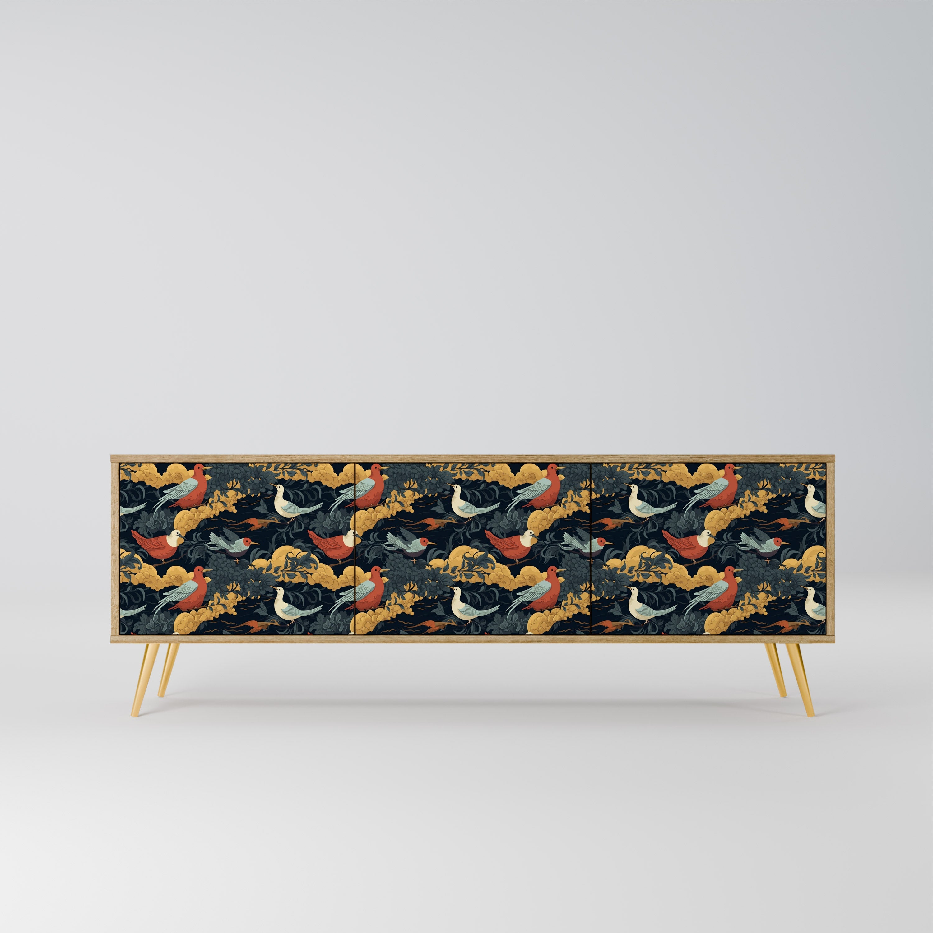 FOWLY DAZE TV-Lowboard mit 3 Türen in Eiche-Optik