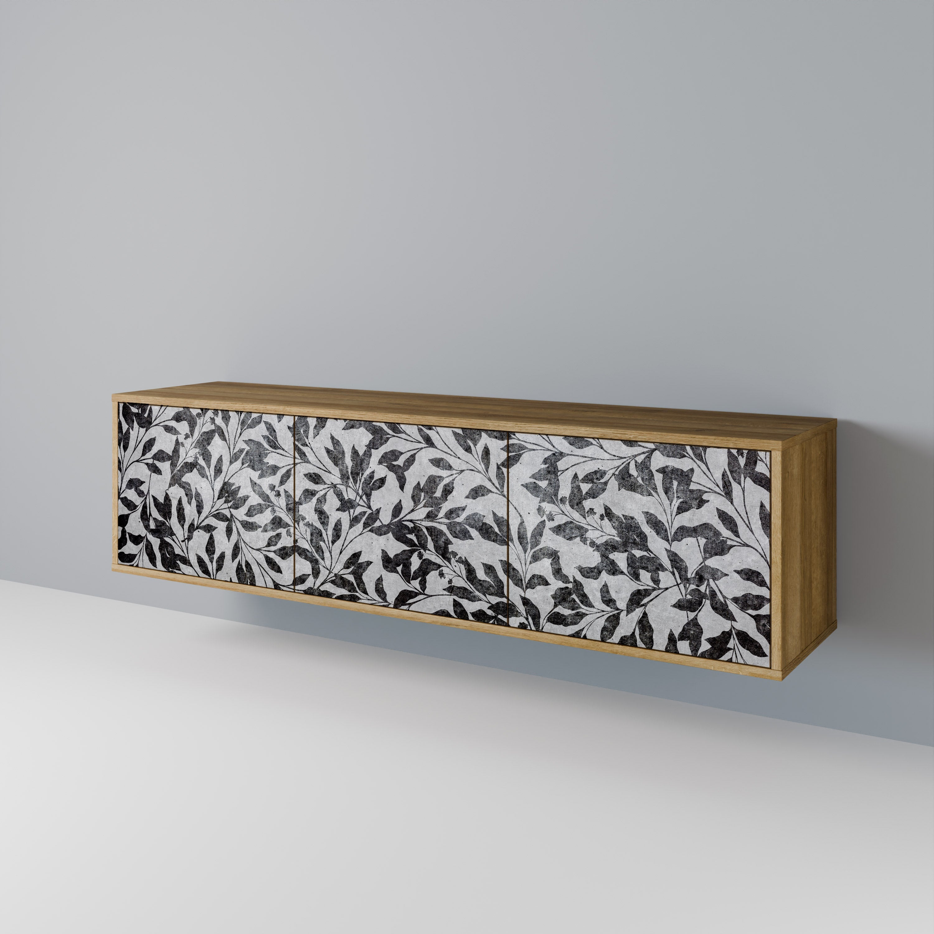 CHARCOAL SPROUT TV-Lowboard mit 3 Türen in Eiche-Optik