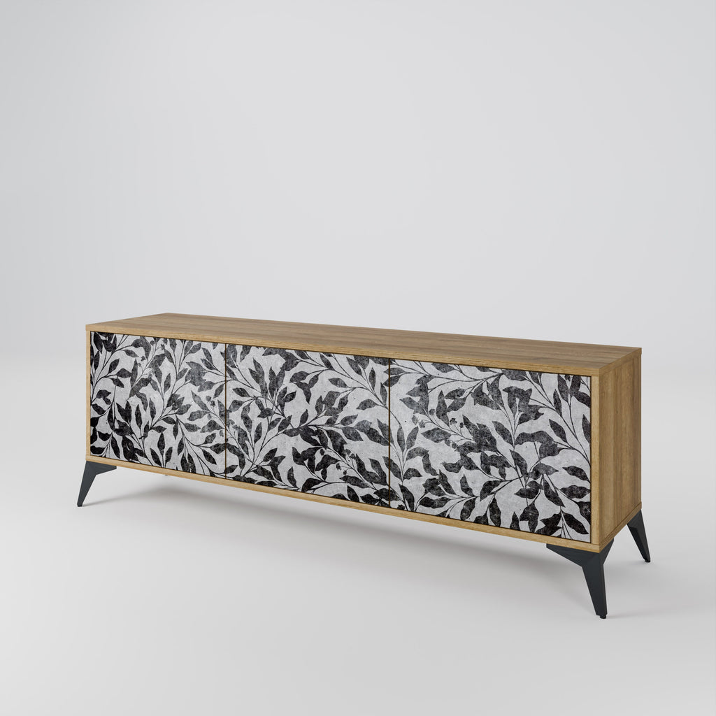 CHARCOAL SPROUT TV-Lowboard mit 3 Türen in Eiche-Optik