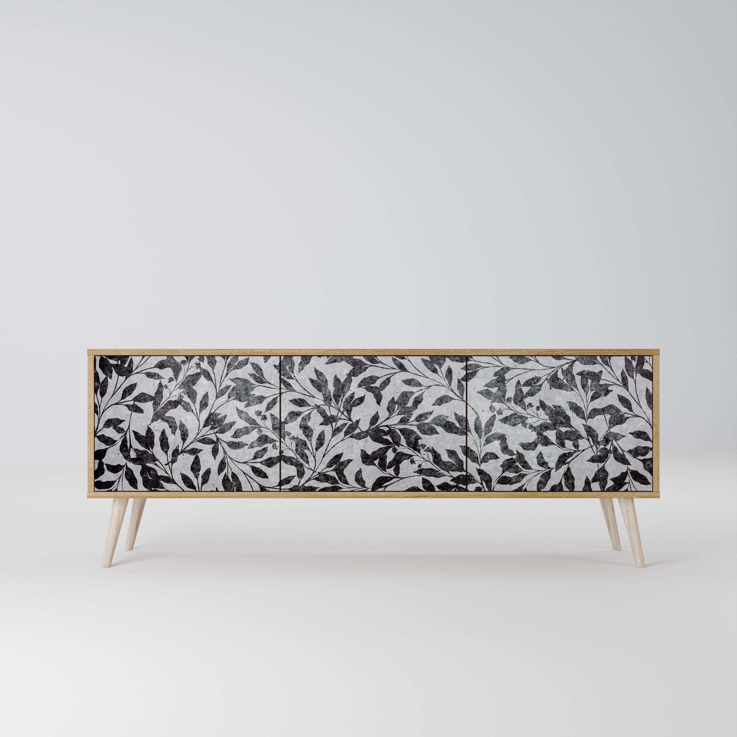 CHARCOAL SPROUT TV-Lowboard mit 3 Türen in Eiche-Optik