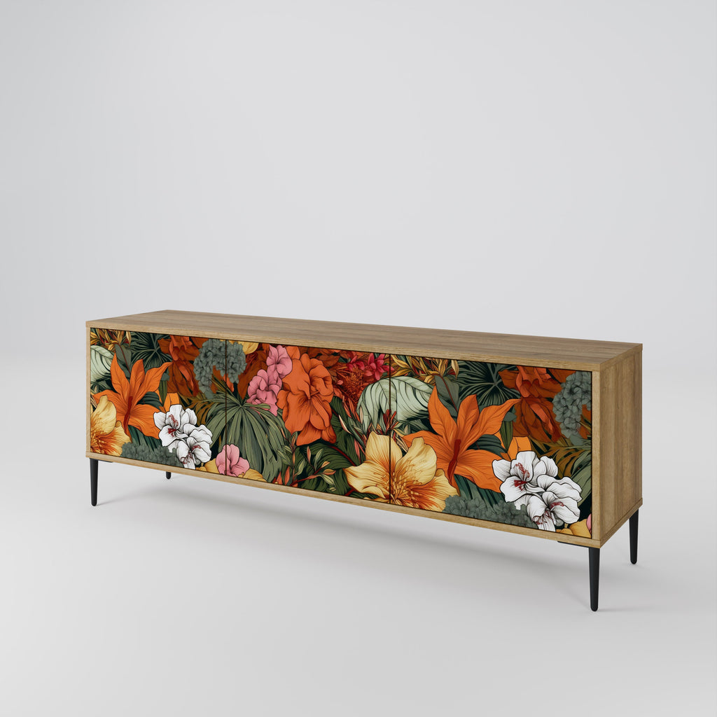 RADIANT FLORA TV-Lowboard mit 3 Türen in Eiche-Optik