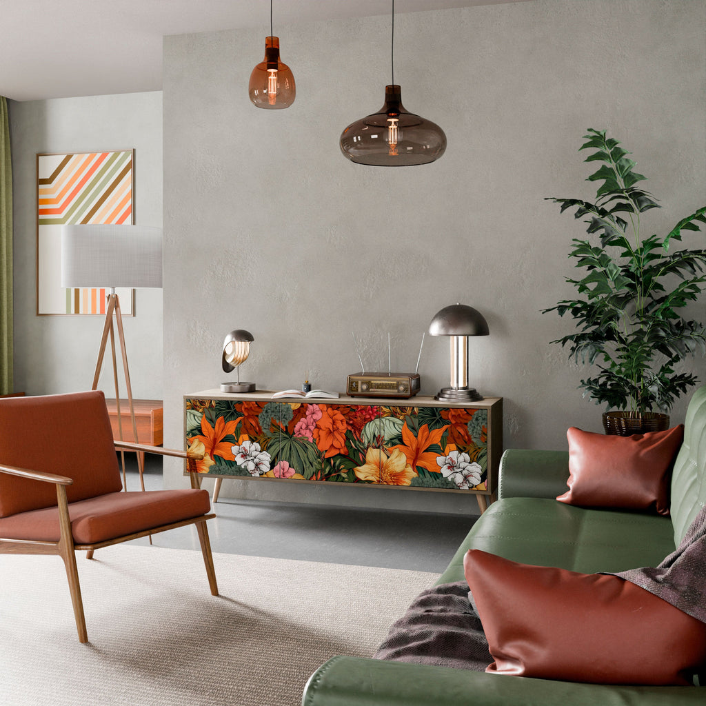 RADIANT FLORA TV-Lowboard mit 3 Türen in Eiche-Optik