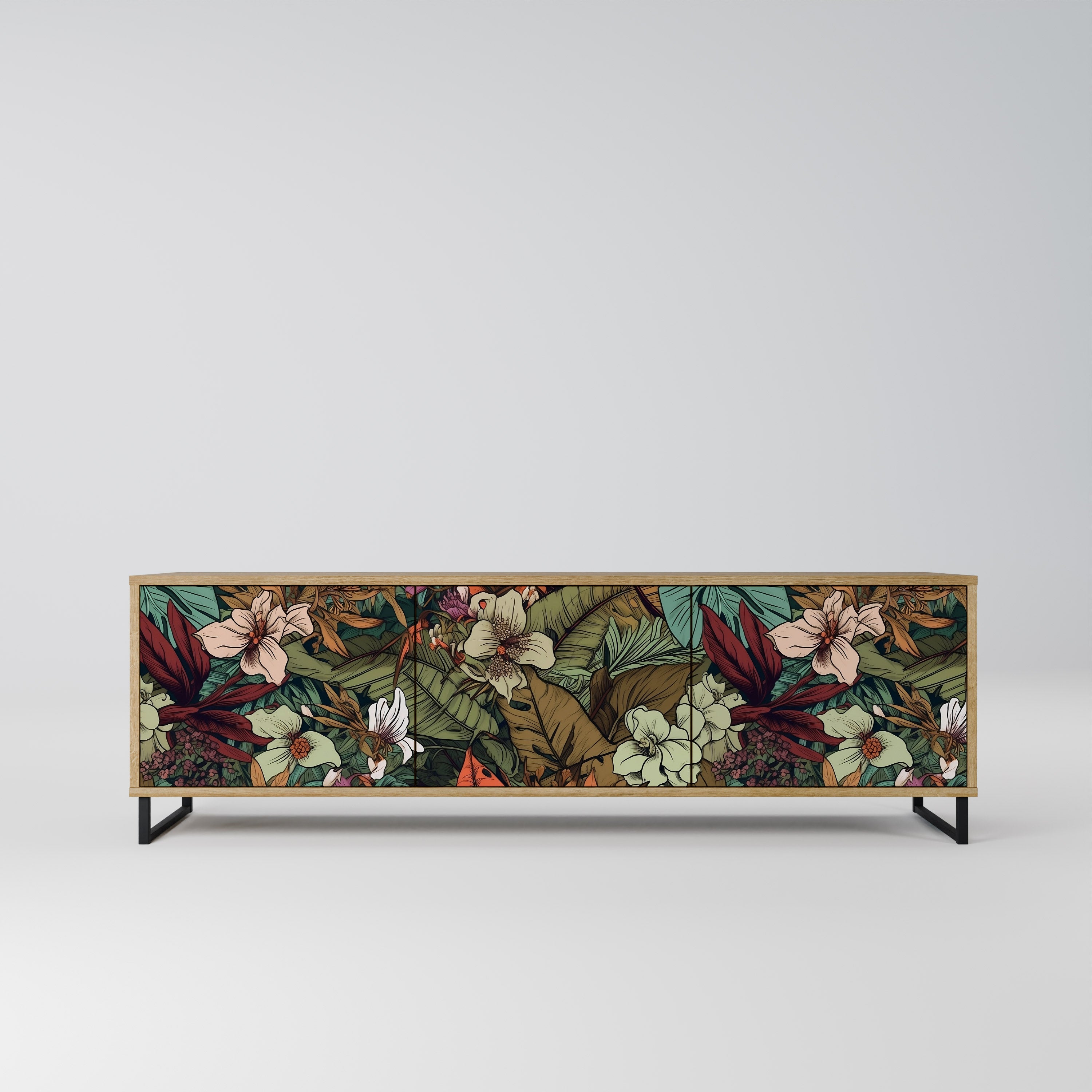 BOTANICAL EMERGENCE TV-Lowboard mit 3 Türen in Eiche-Optik