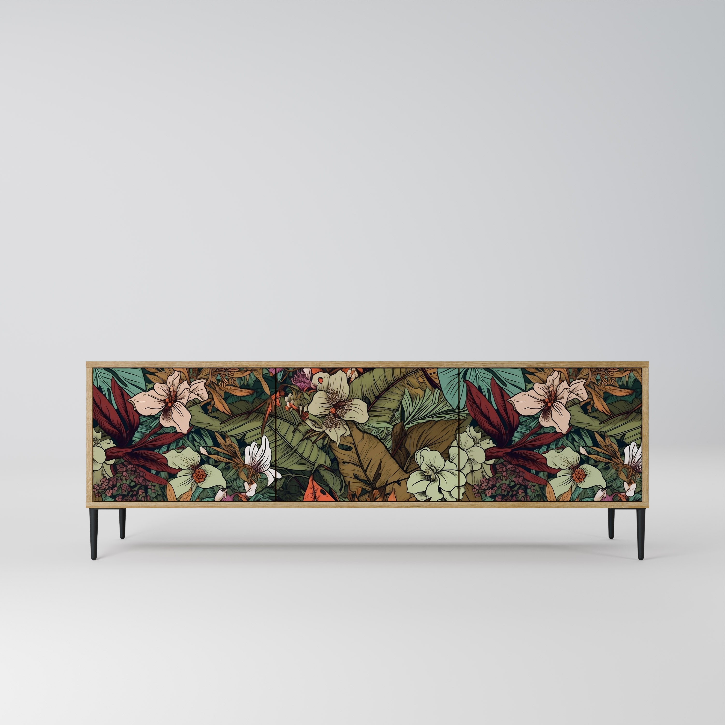 BOTANICAL EMERGENCE TV-Lowboard mit 3 Türen in Eiche-Optik