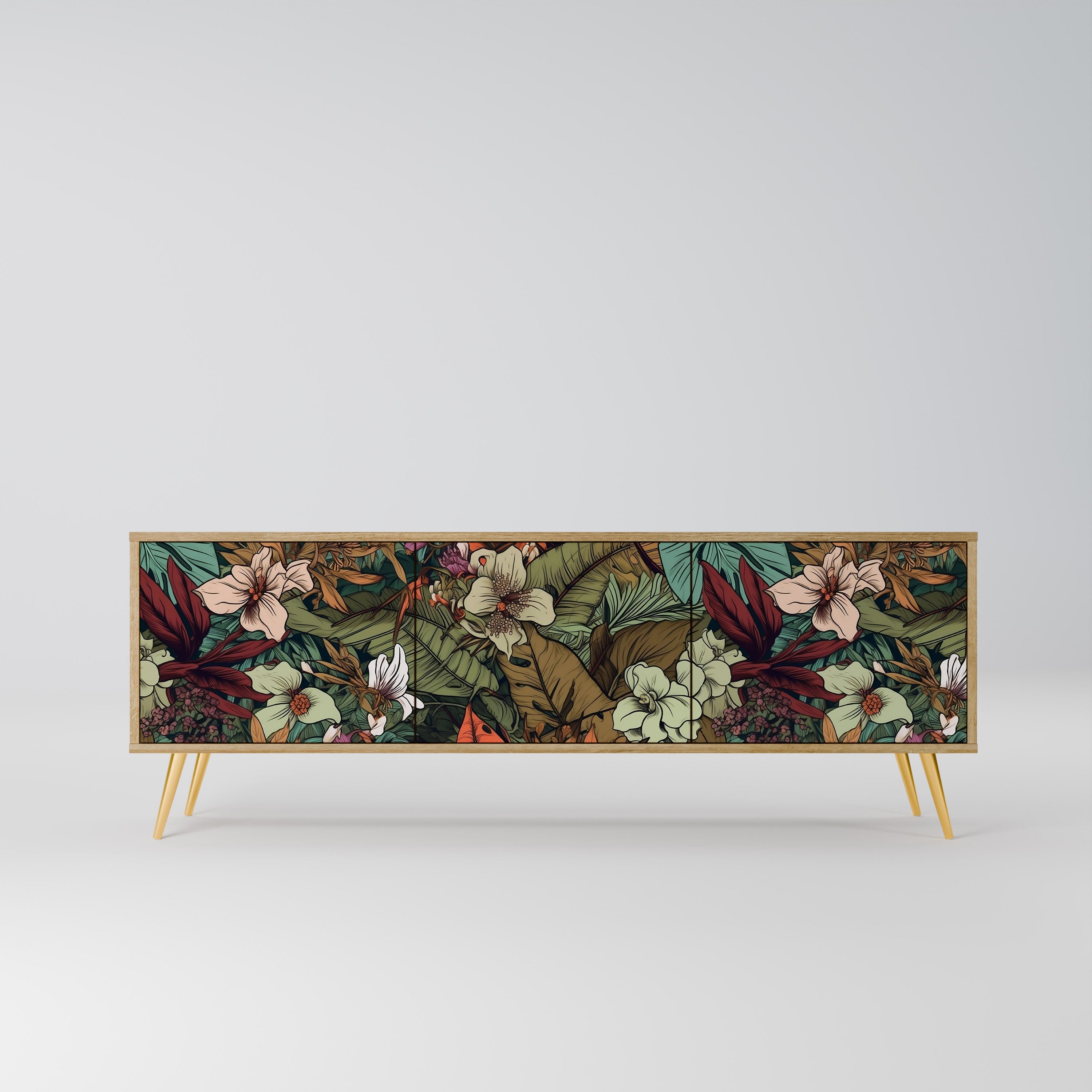 BOTANICAL EMERGENCE TV-Lowboard mit 3 Türen in Eiche-Optik