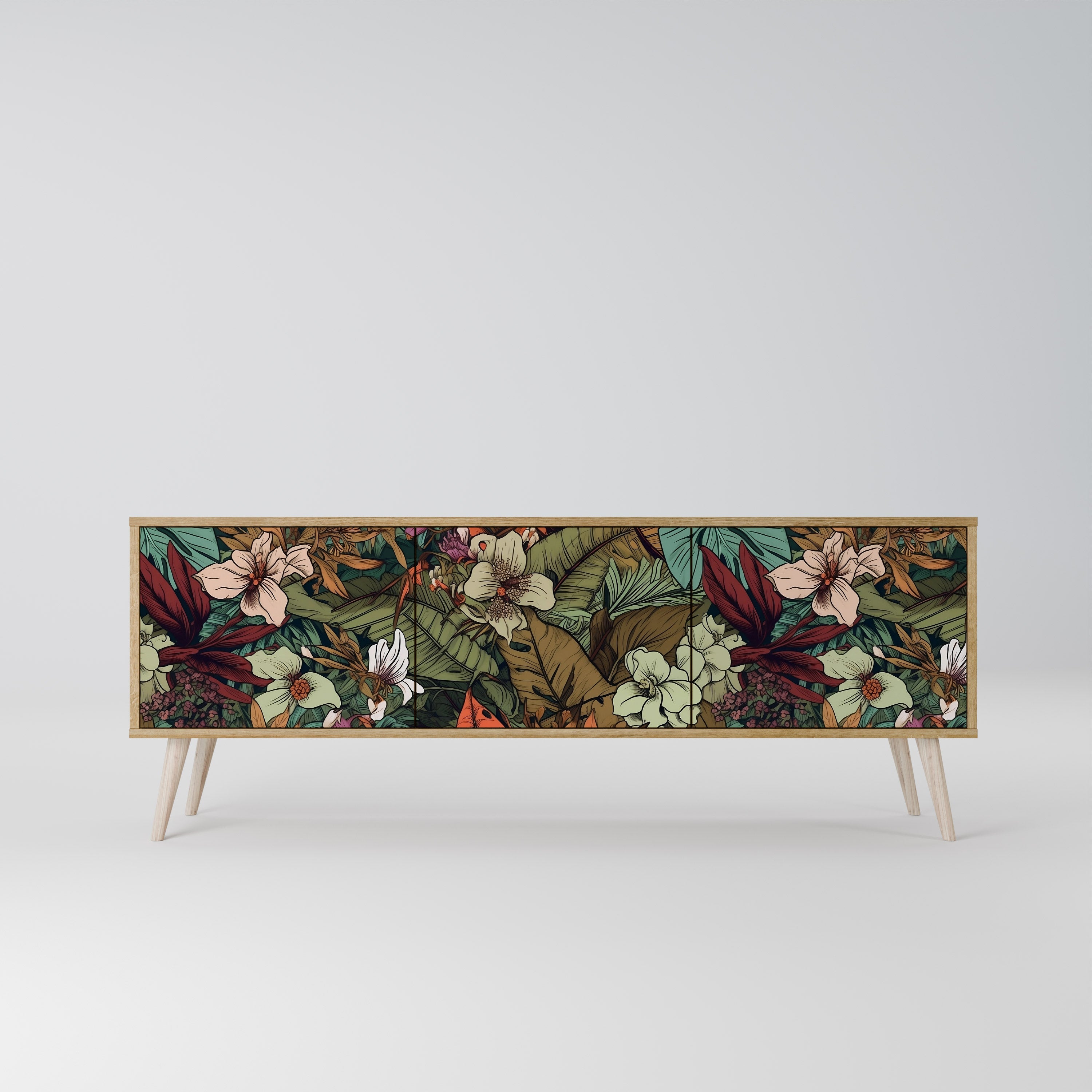 BOTANICAL EMERGENCE TV-Lowboard mit 3 Türen in Eiche-Optik