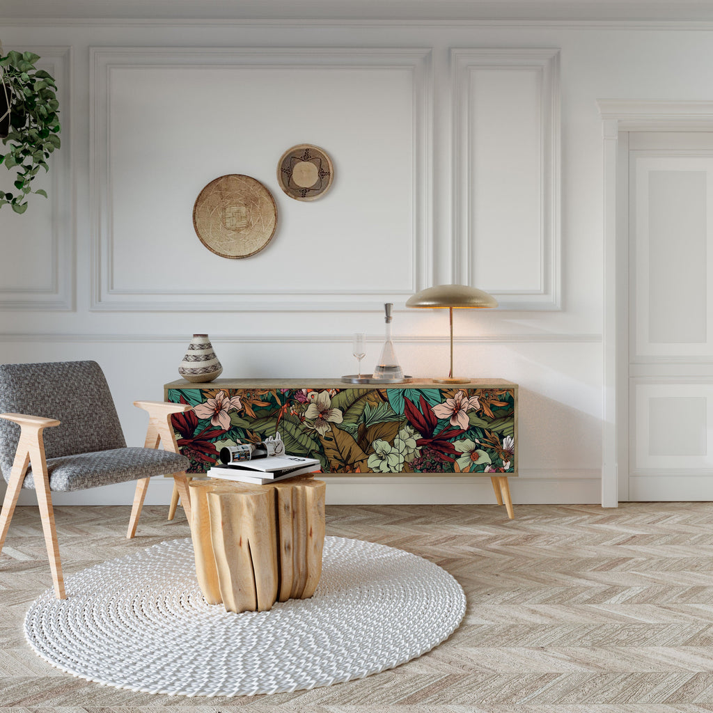 BOTANICAL EMERGENCE TV-Lowboard mit 3 Türen in Eiche-Optik