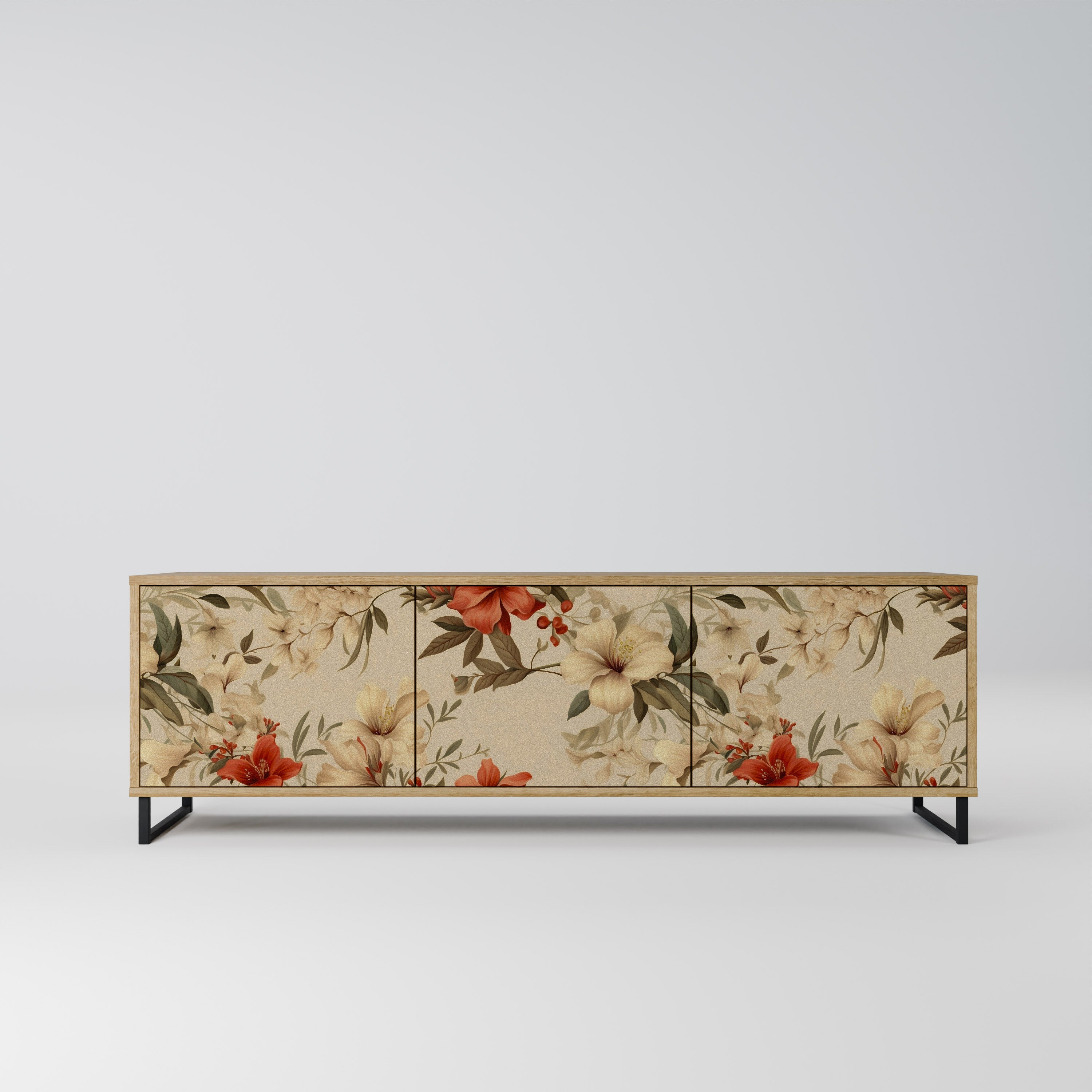 BLOOMING HARMONY TV-Lowboard mit 3 Türen in Eiche-Optik