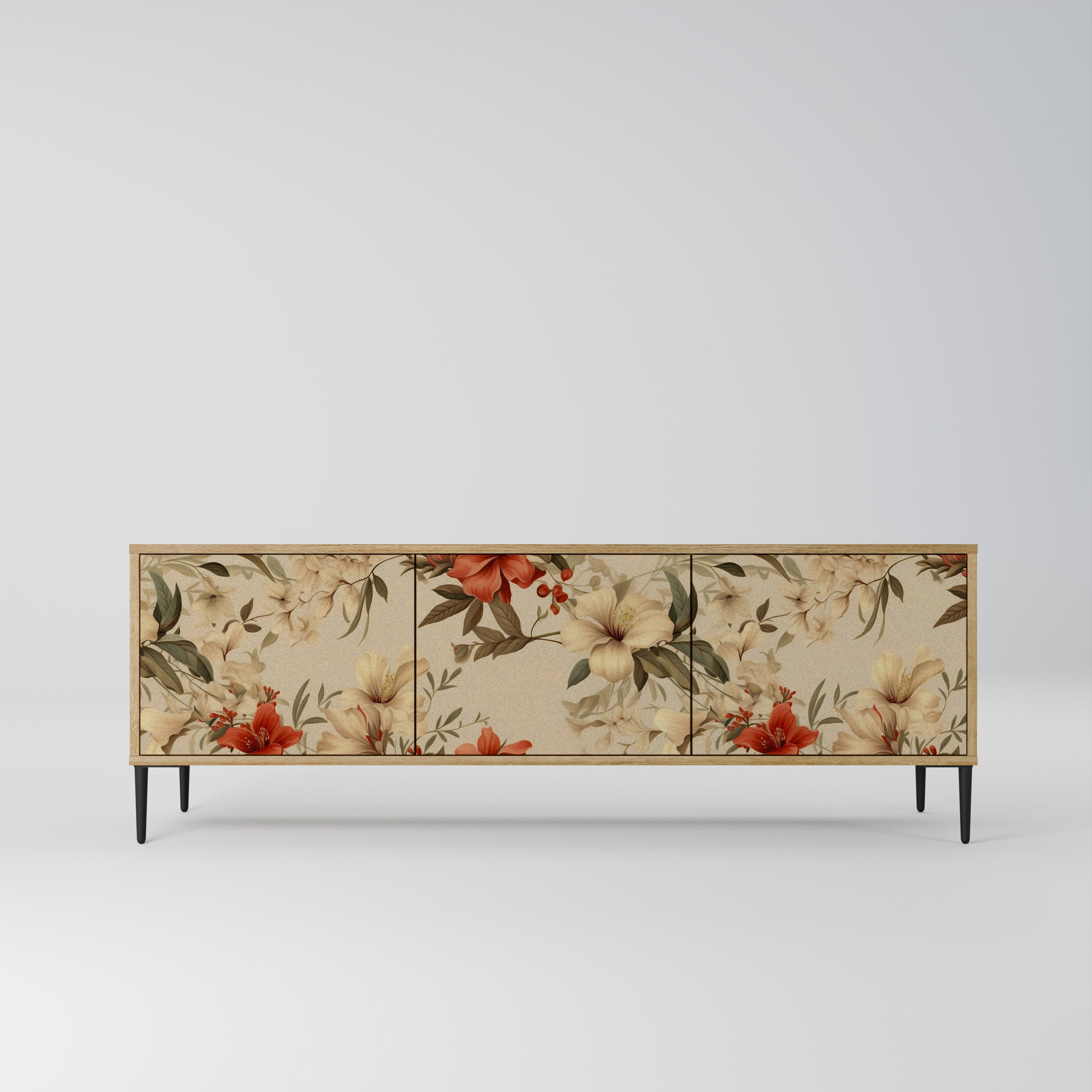 BLOOMING HARMONY TV-Lowboard mit 3 Türen in Eiche-Optik