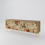 BLOOMING HARMONY 3-Door TV Stand in Oak Effect