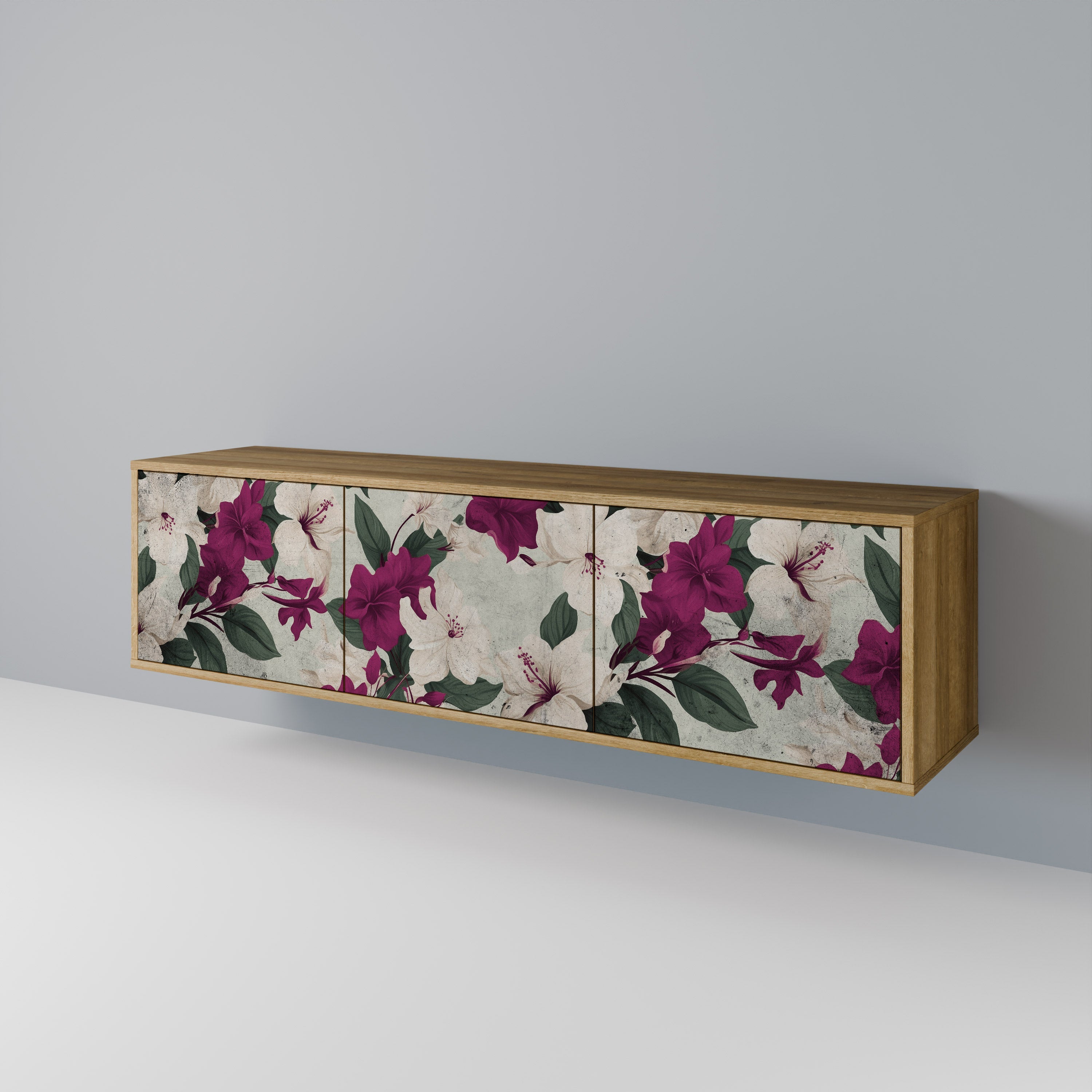 FLOWERET DREAM TV-Lowboard mit 3 Türen in Eiche-Optik