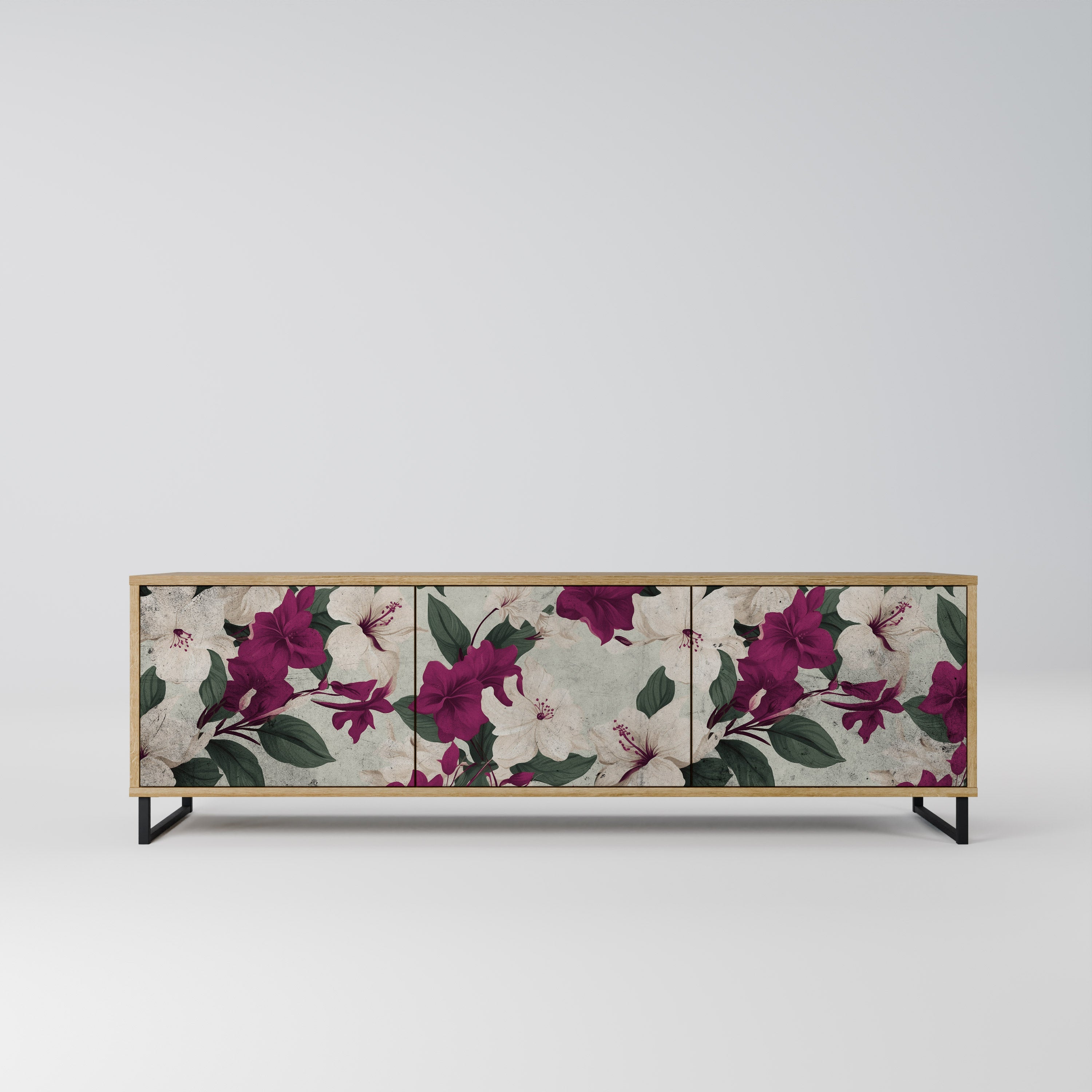 FLOWERET DREAM TV-Lowboard mit 3 Türen in Eiche-Optik