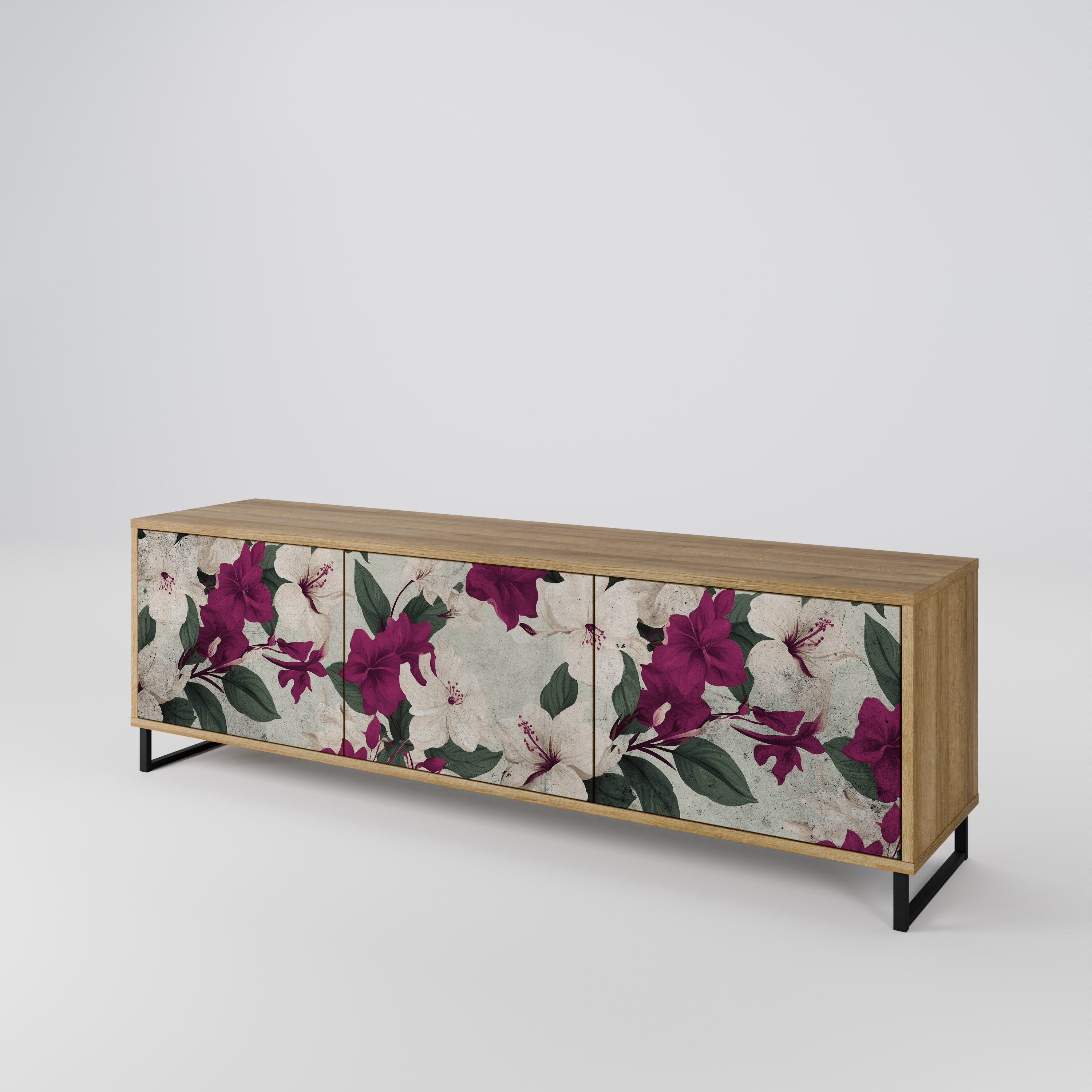 FLOWERET DREAM TV-Lowboard mit 3 Türen in Eiche-Optik