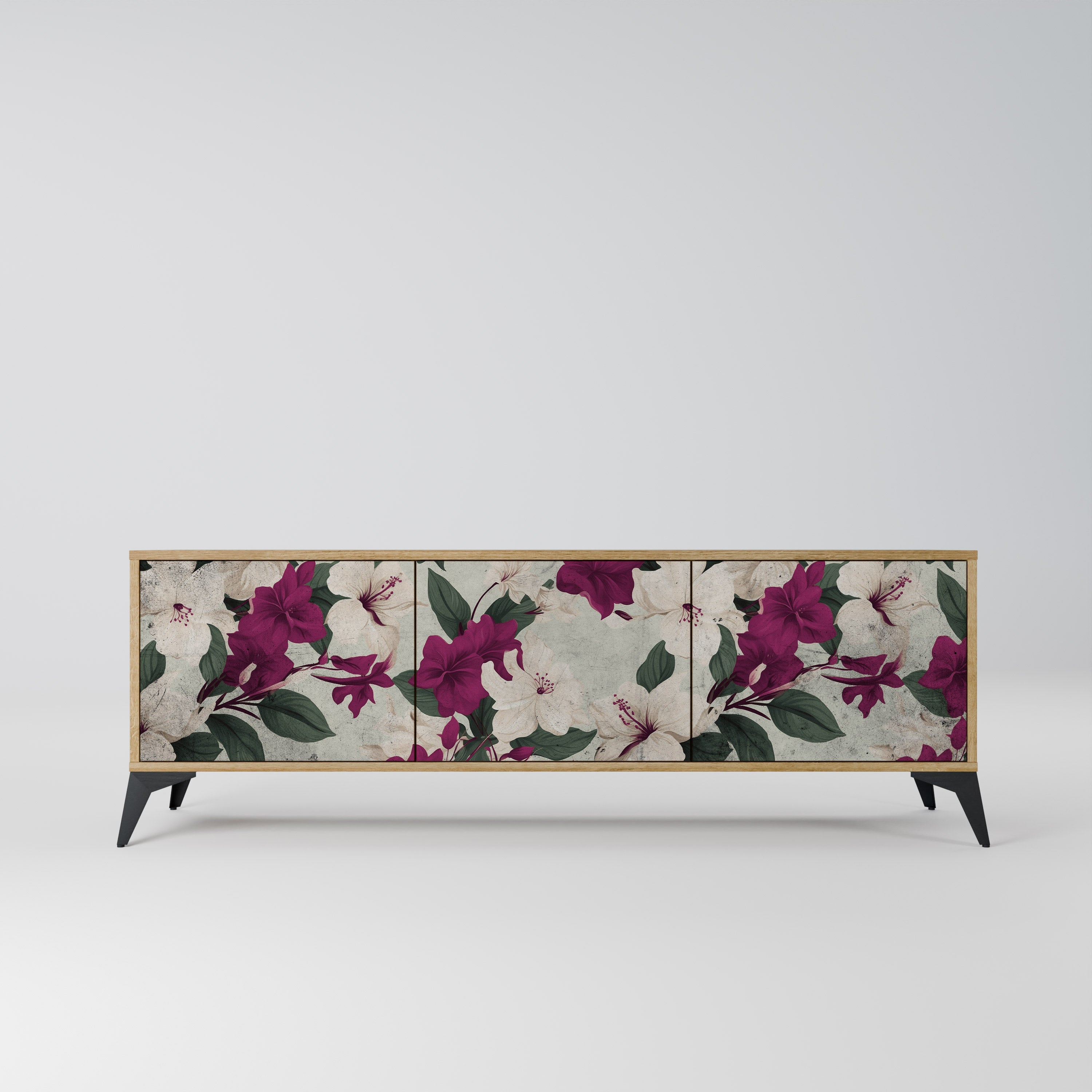 FLOWERET DREAM TV-Lowboard mit 3 Türen in Eiche-Optik