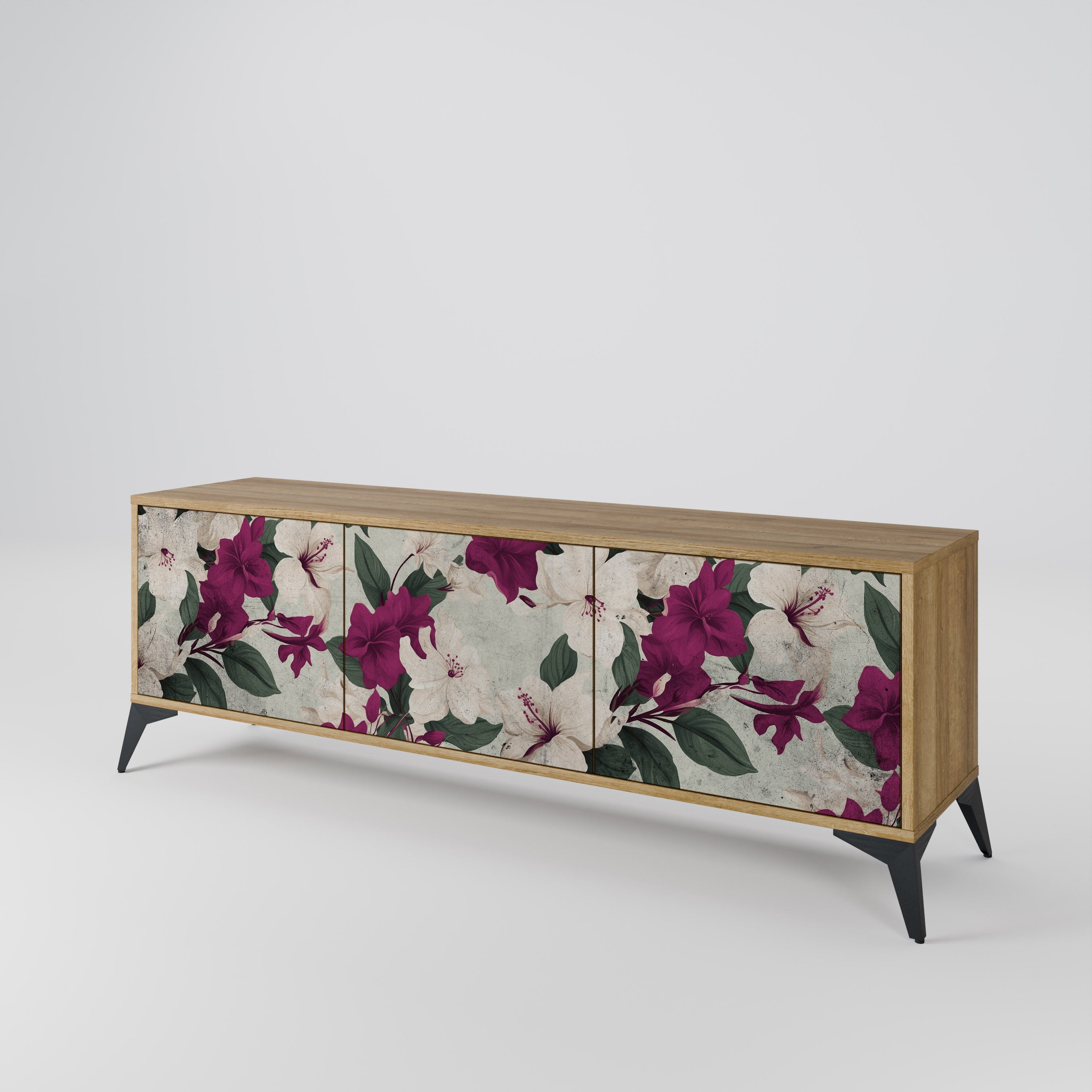 FLOWERET DREAM TV-Lowboard mit 3 Türen in Eiche-Optik