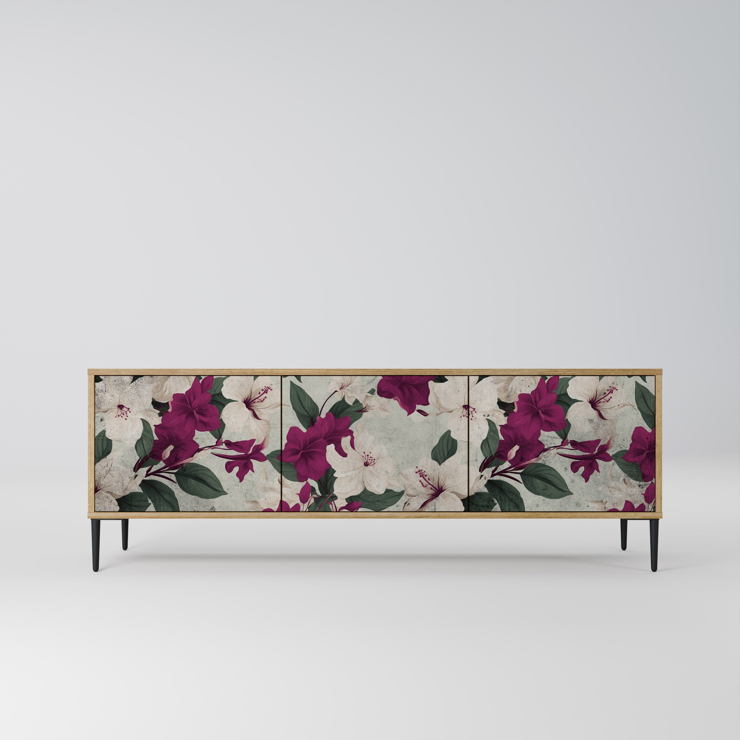 FLOWERET DREAM TV-Lowboard mit 3 Türen in Eiche-Optik