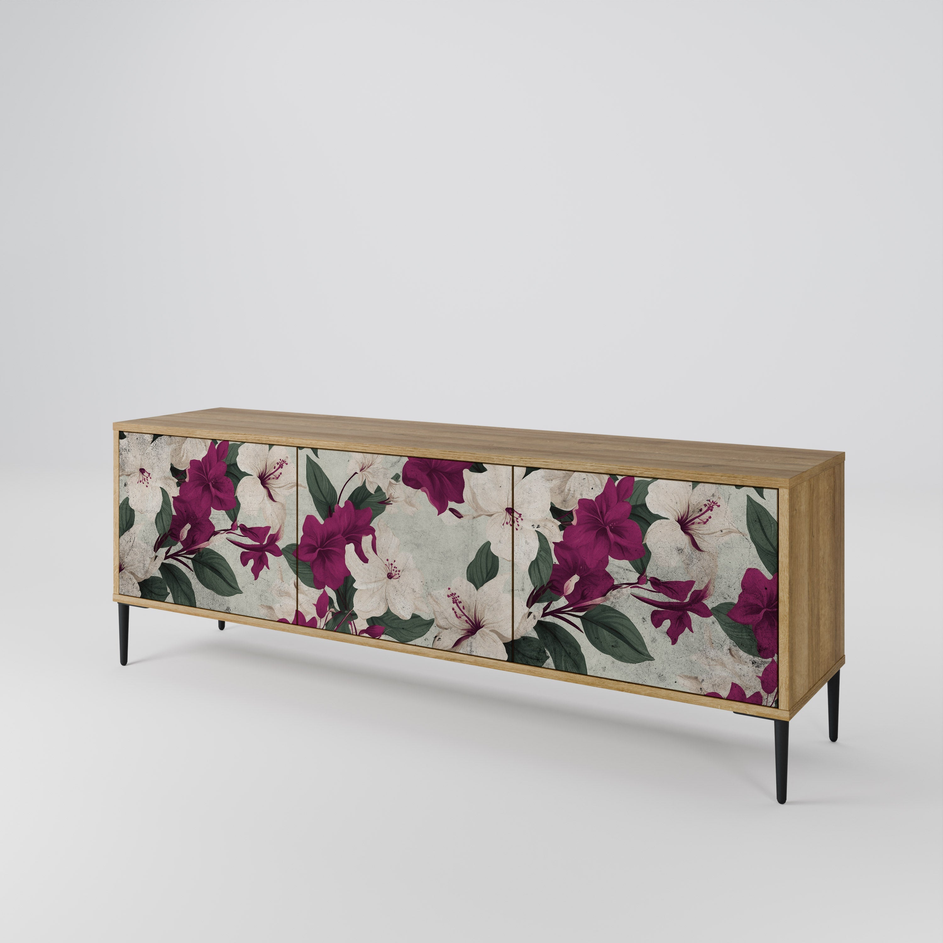 FLOWERET DREAM TV-Lowboard mit 3 Türen in Eiche-Optik