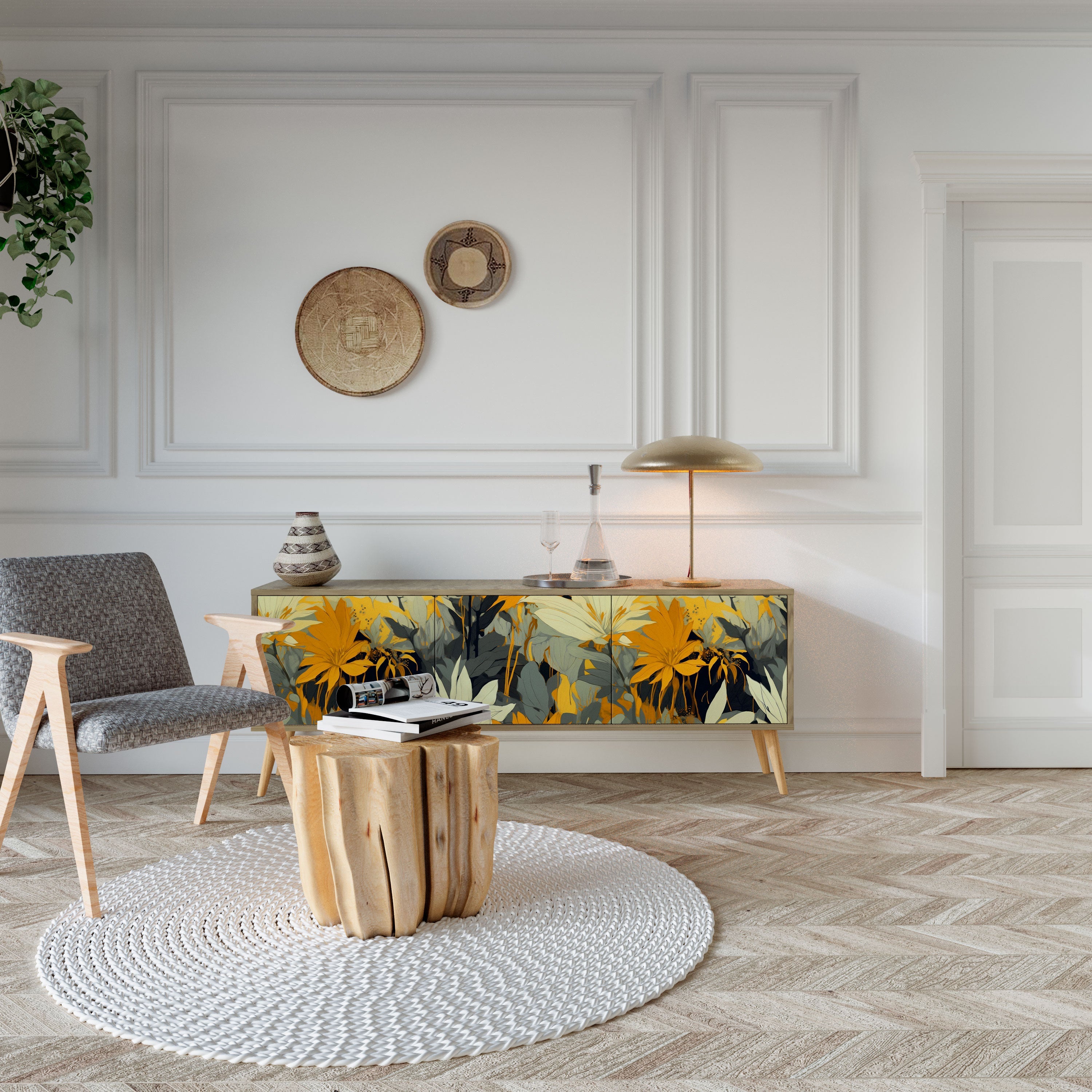 SUNKISSED LILY TV-Lowboard mit 3 Türen in Eiche-Optik