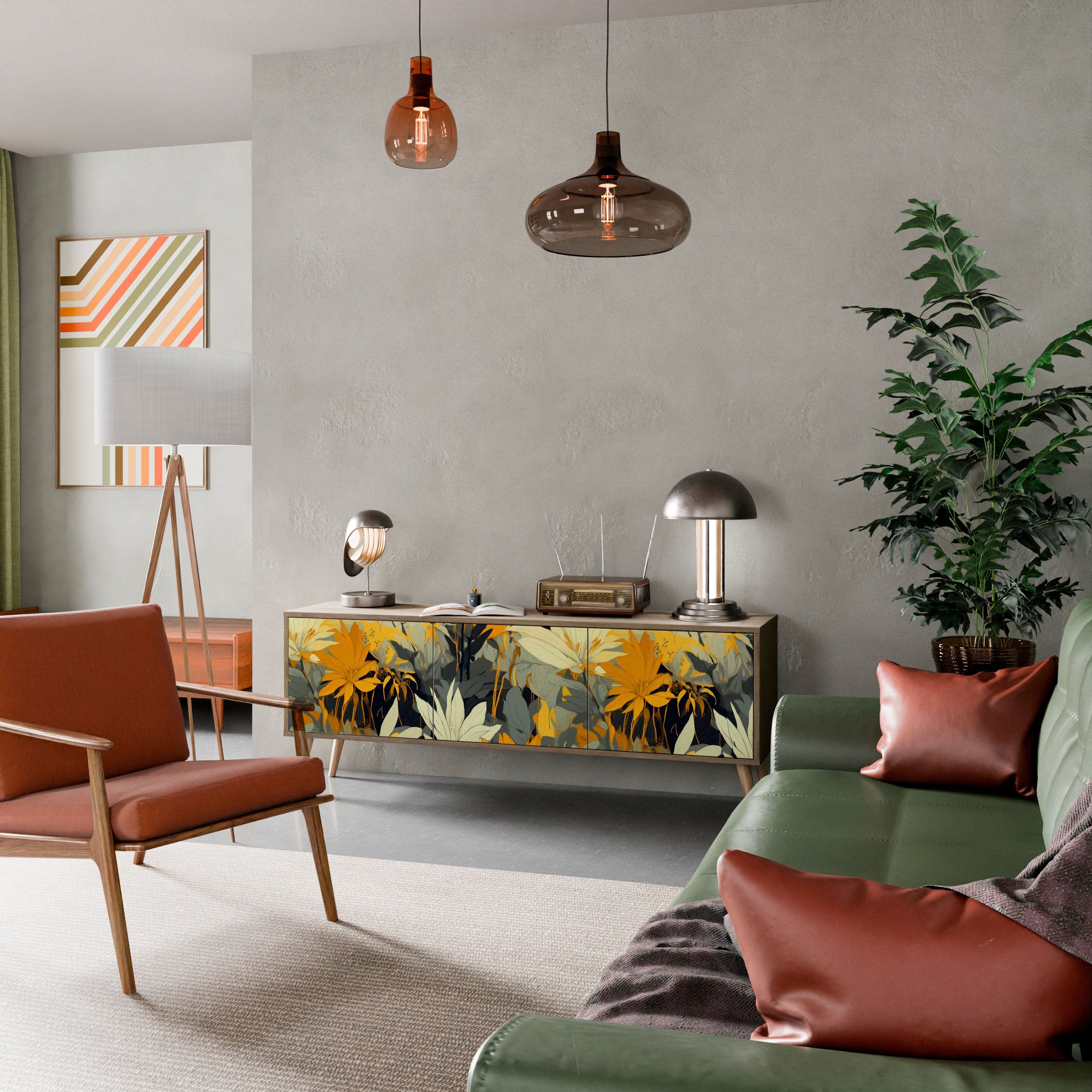 SUNKISSED LILY TV-Lowboard mit 3 Türen in Eiche-Optik